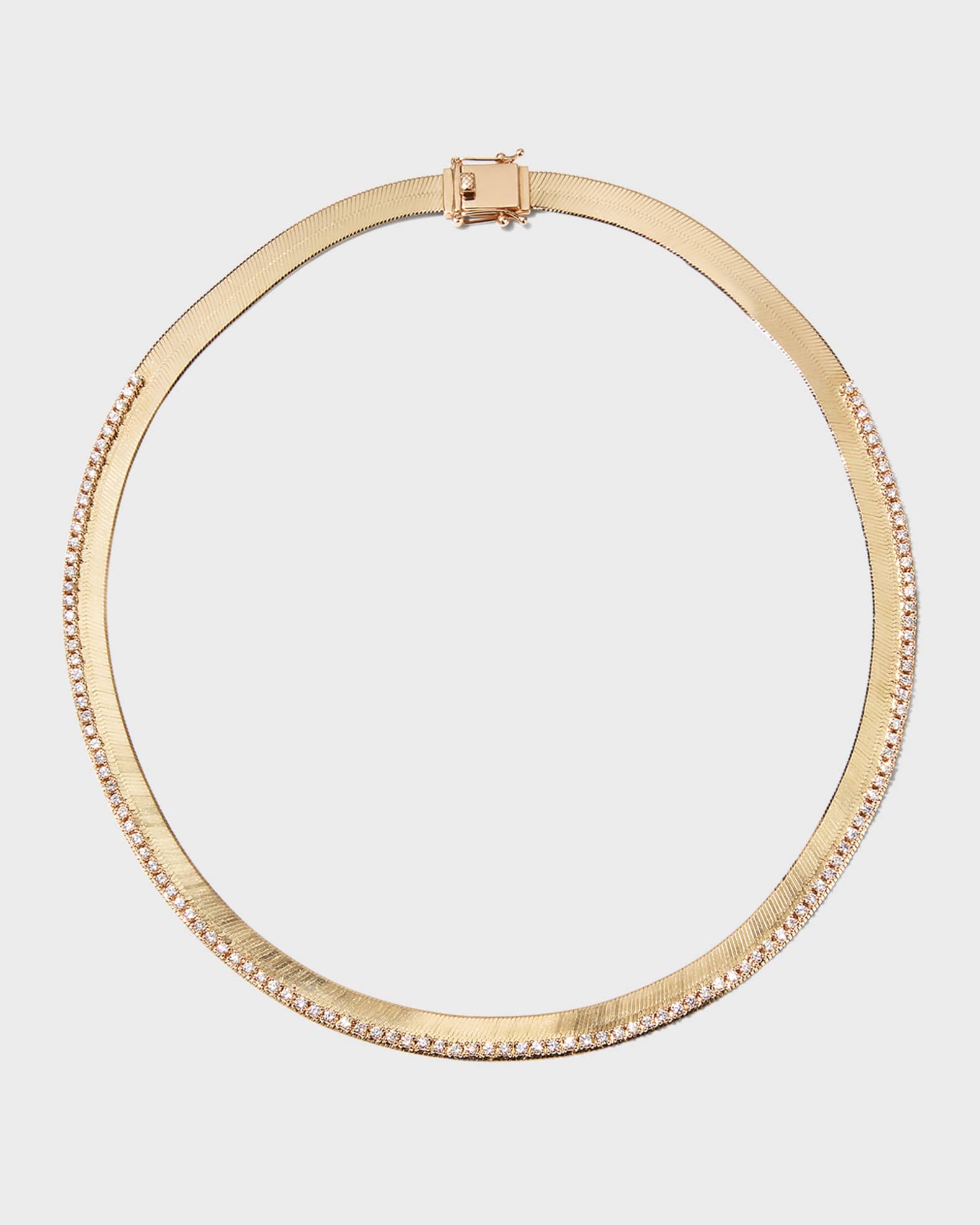 Lana 14K Liquid Gold Flawless Curve Herringbone Diamond Necklace, Women's, Necklaces Diamond Necklaces