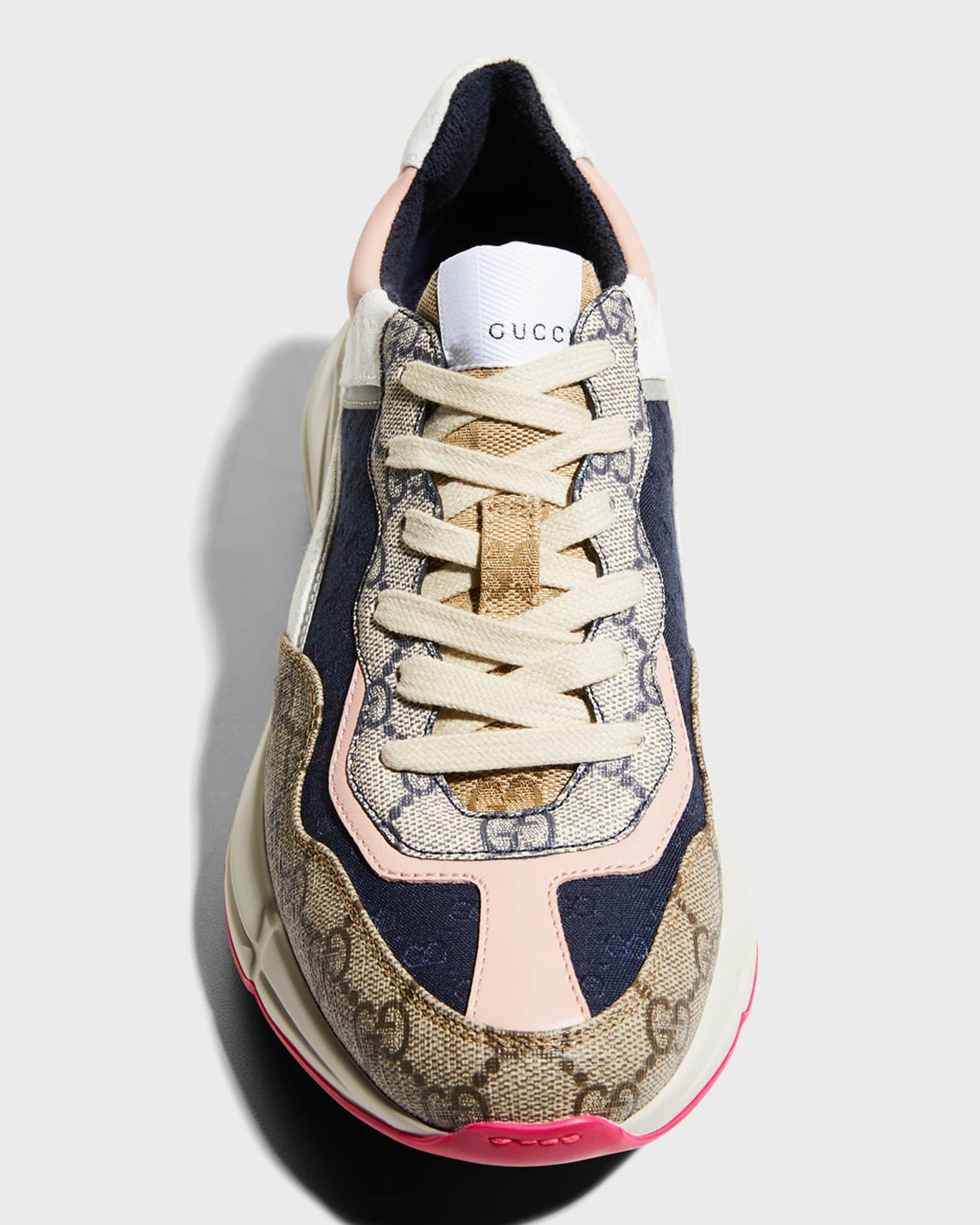 Shop Gucci Rhyton Mixed Media Sneakers