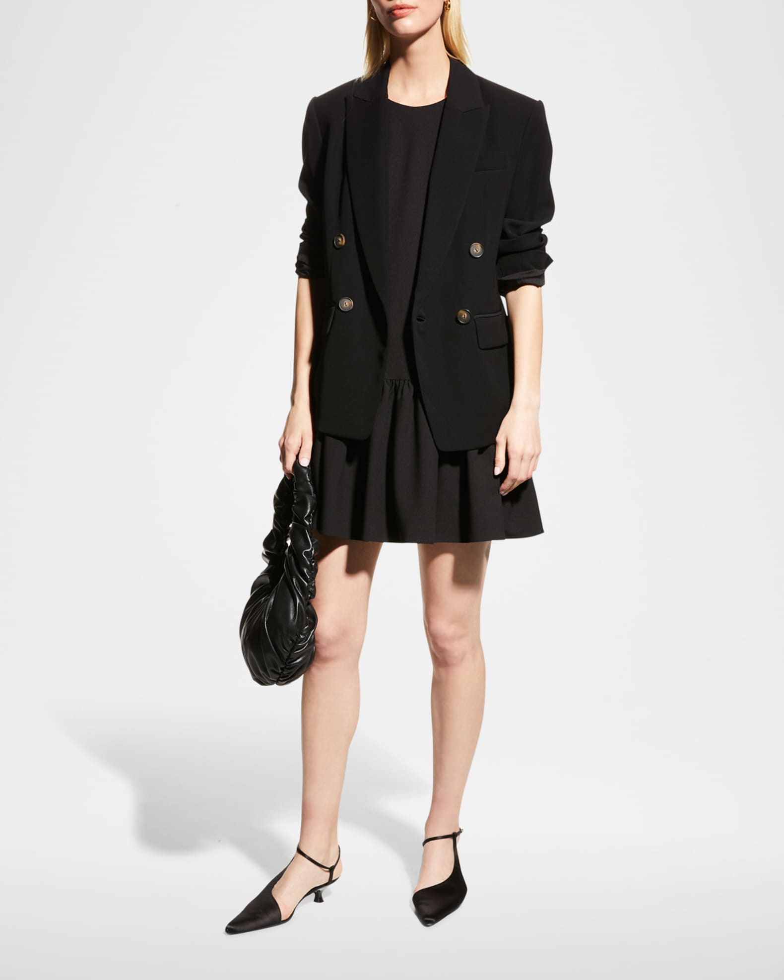 Marlee Sleeve Flounce-Hem Mini Dress 1