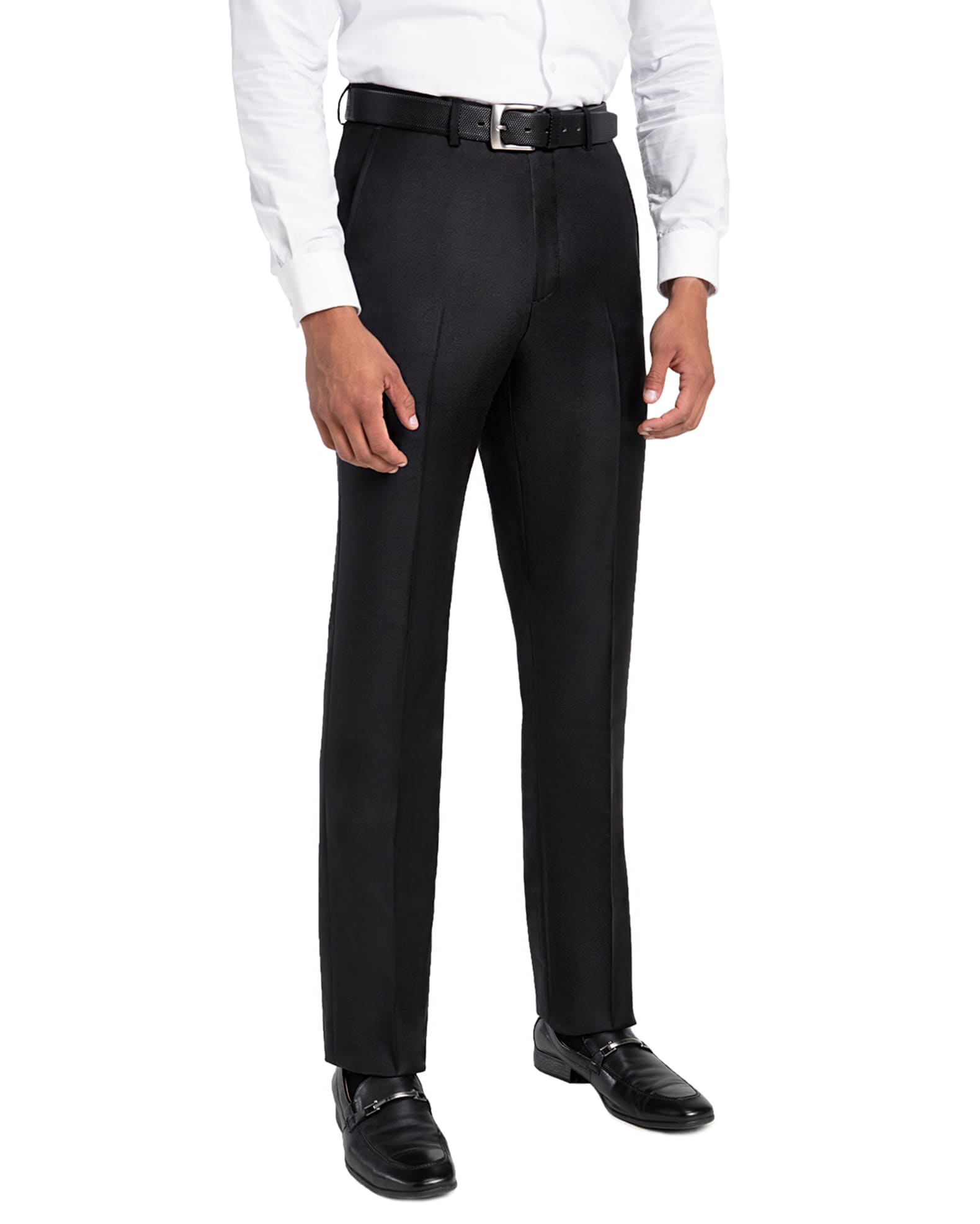 Santorelli Men's Loro Piana Wool Comfort Waistband Trousers | Neiman Marcus