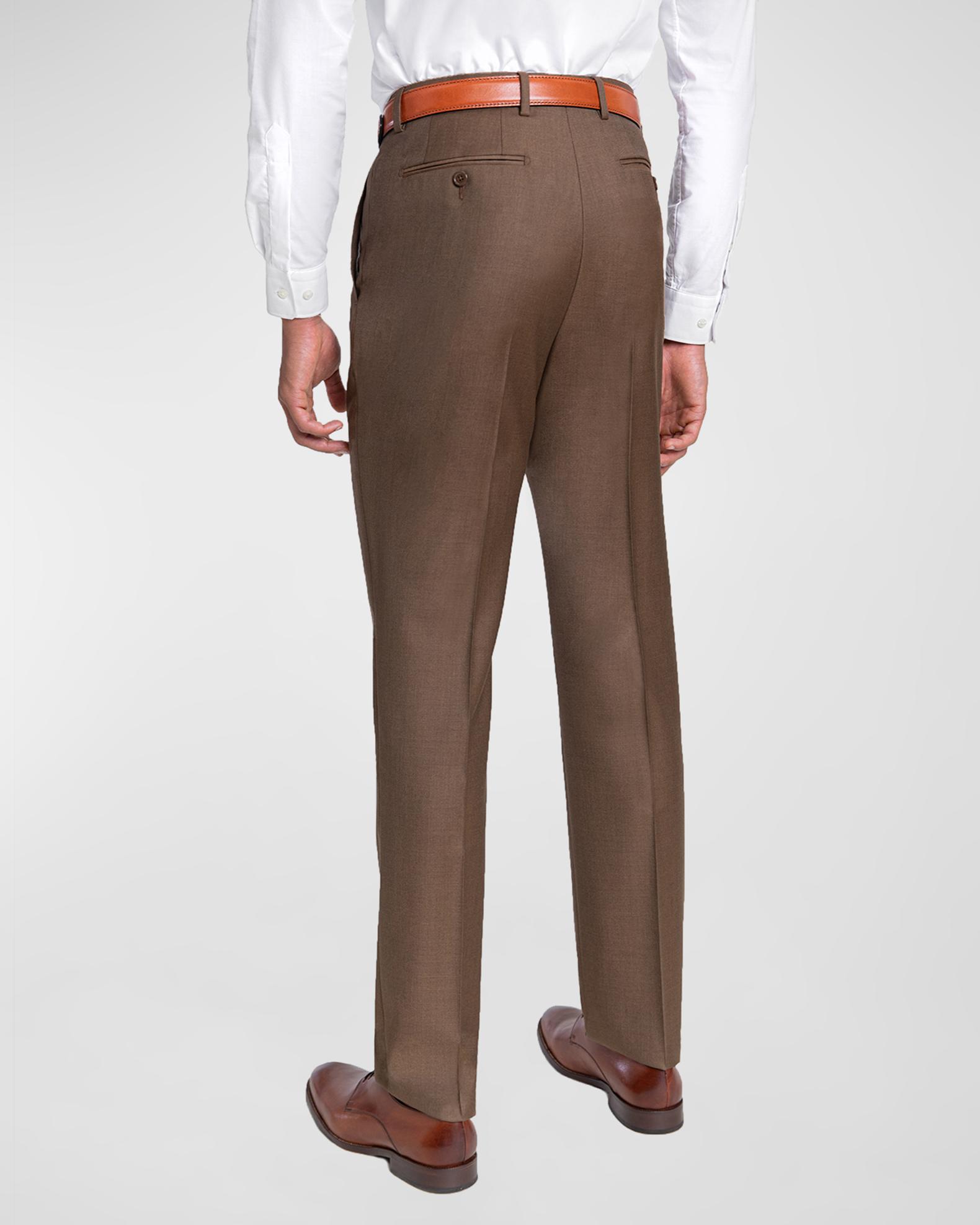 Santorelli Men's Loro Piana Wool Comfort Waistband Trousers