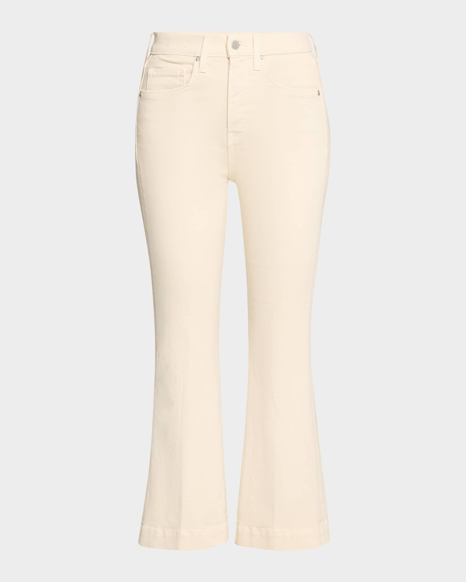 Veronica Beard Jeans Carson High-Rise Ankle Flare Jeans | Neiman Marcus