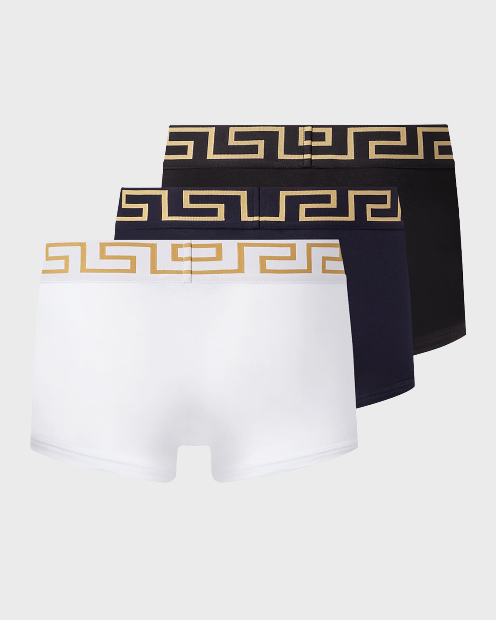今季ブランド Versace Men's Marcus Neiman | Trunk Greca Rise Low 3-Pack 下着・アンダーウェア