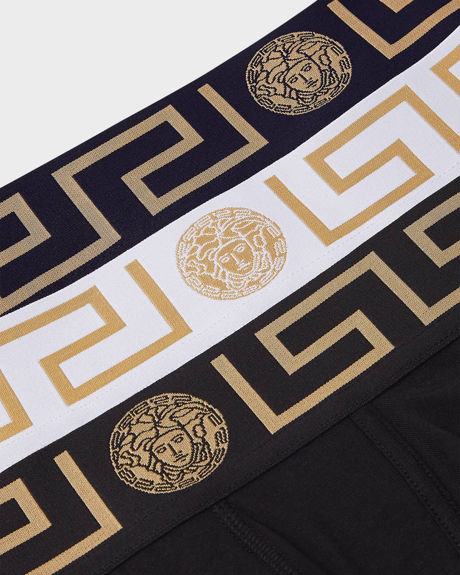 Versace Low-Rise Boxer Trunks, 3-Pack Black/White/Grey size
