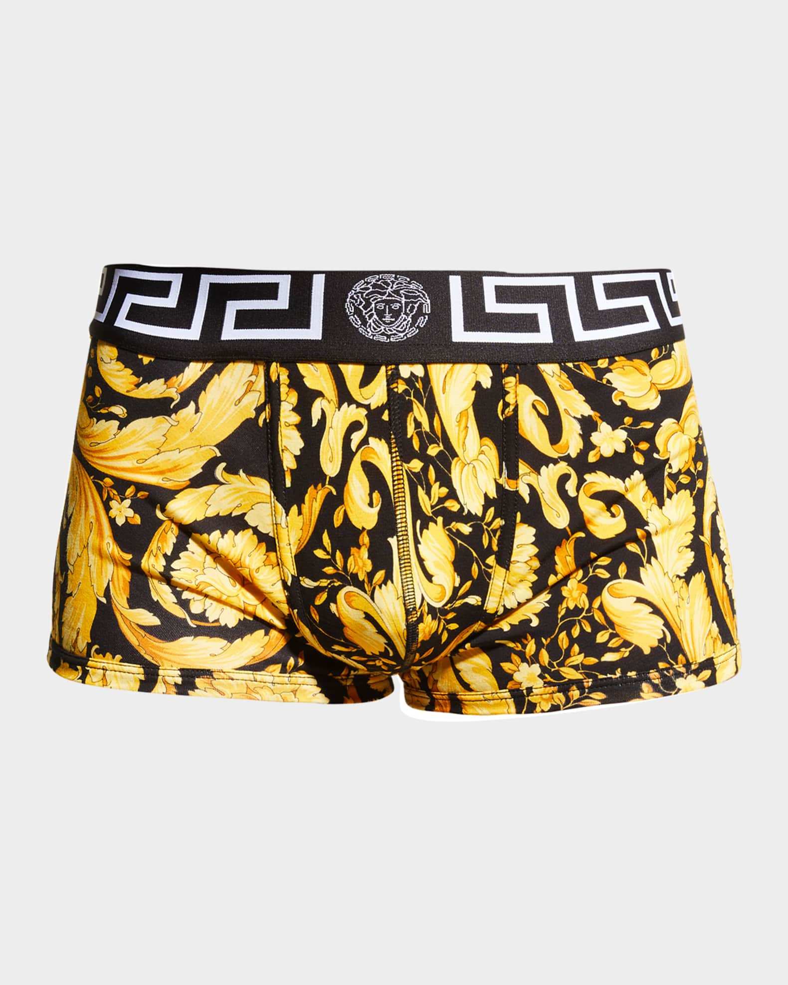 Versace Underwear Black and Yellow Barocco Bikini Top Versace