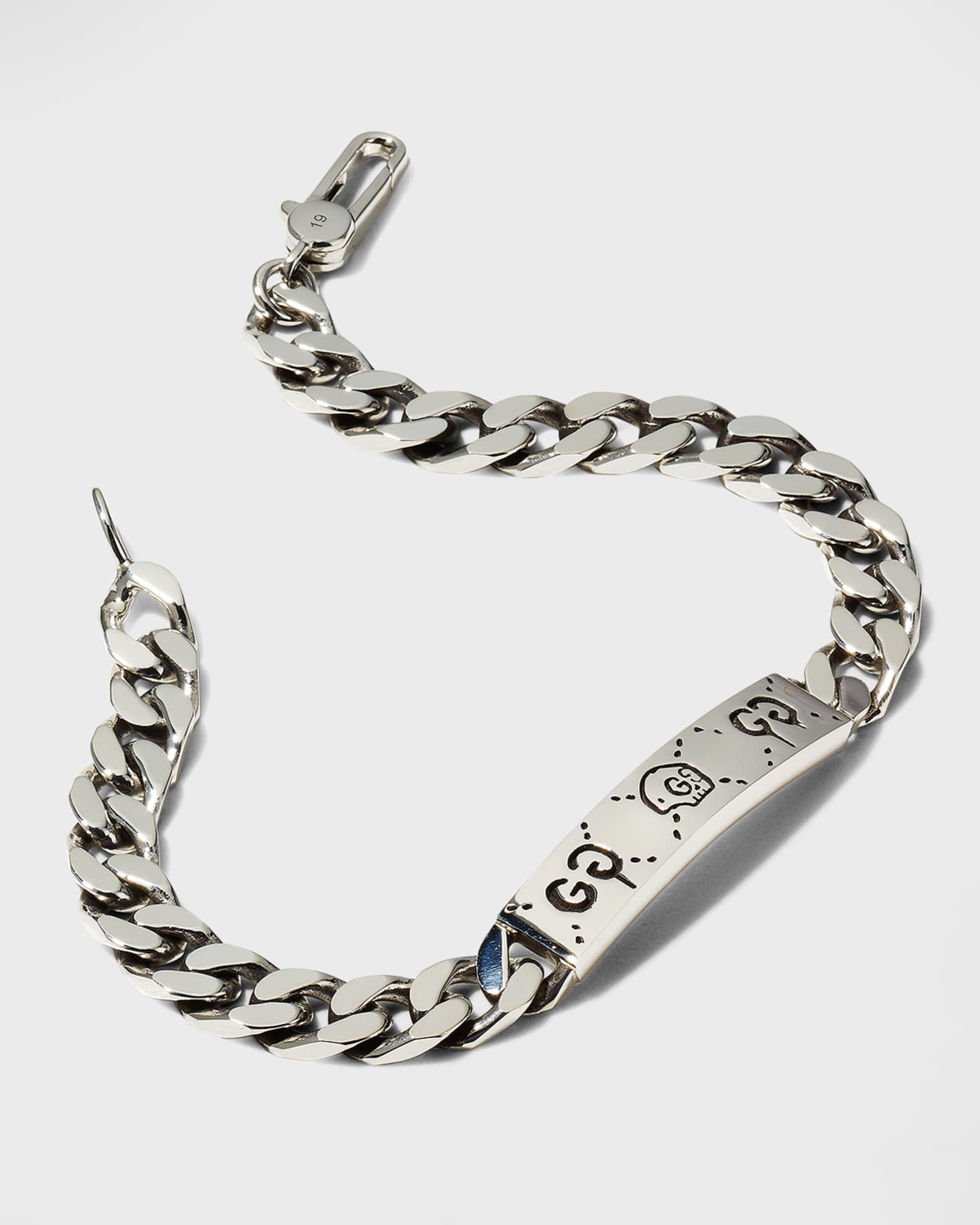 Gucci - Men - Guccighost Engraved Sterling Silver ID Bracelet Silver - 17