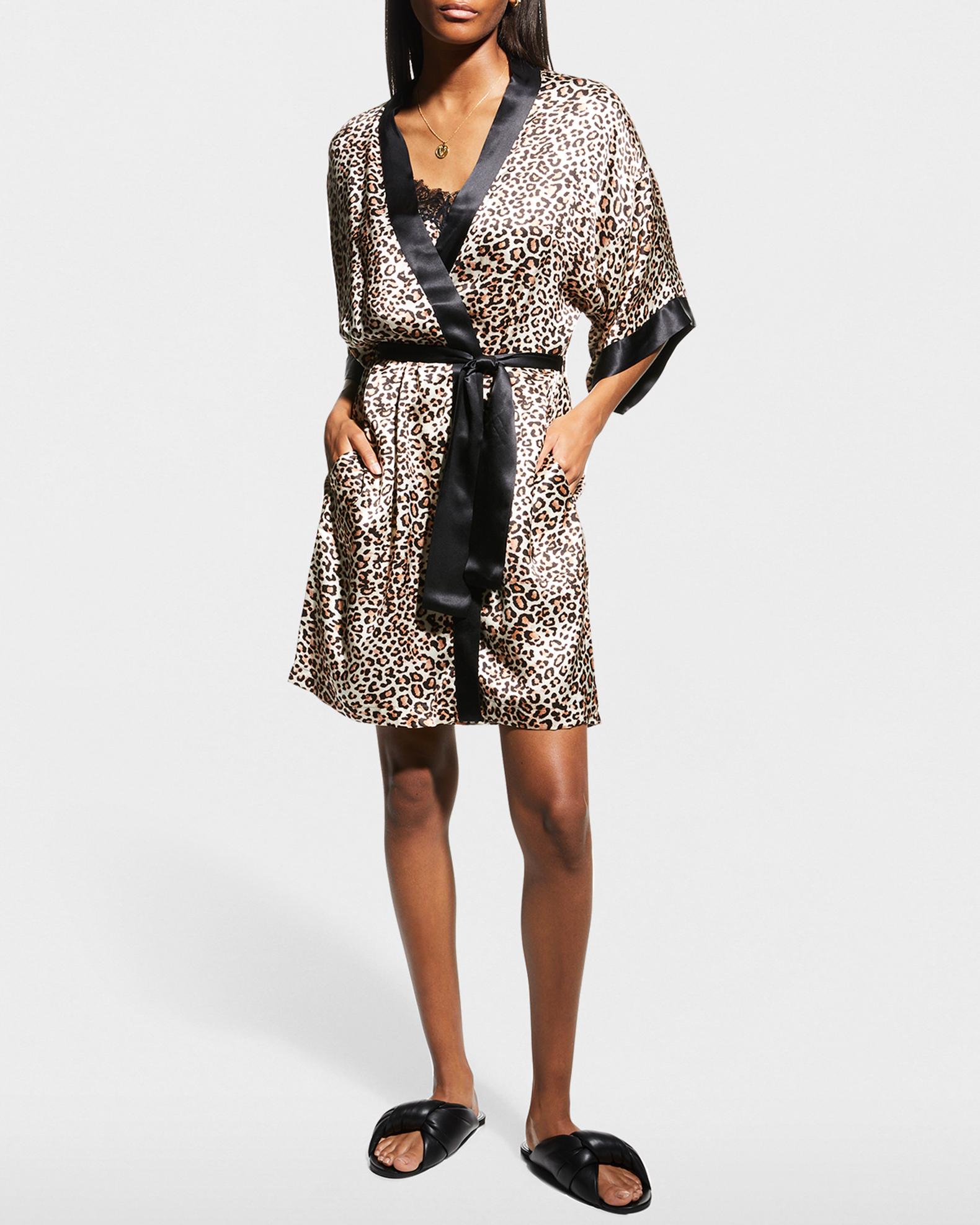 Leopard-Print Lace-Trim Silk Chemise and Matching Items | Neiman Marcus