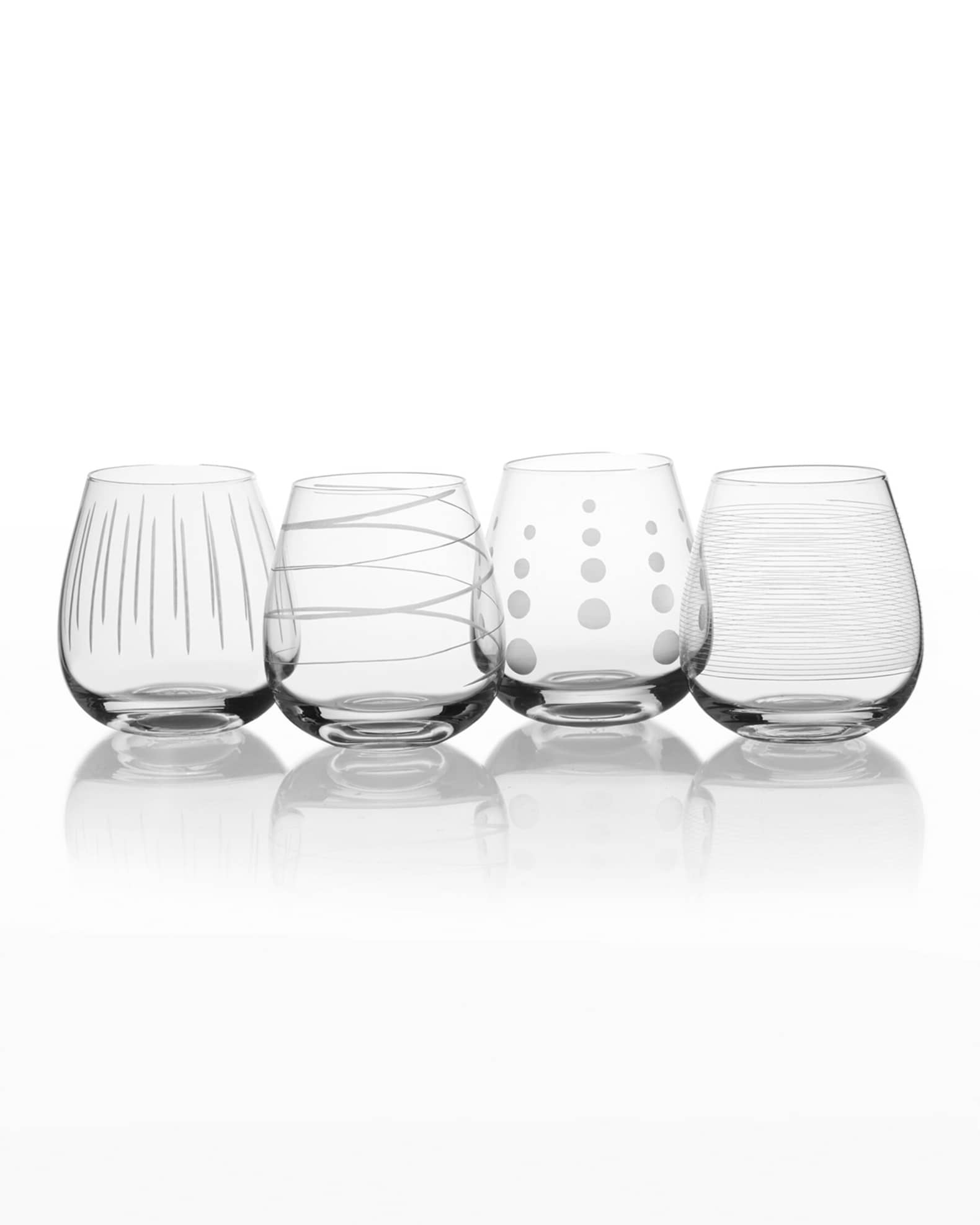 Set Of 4 Mikasa Cheers Stemless Champagne Flutes 