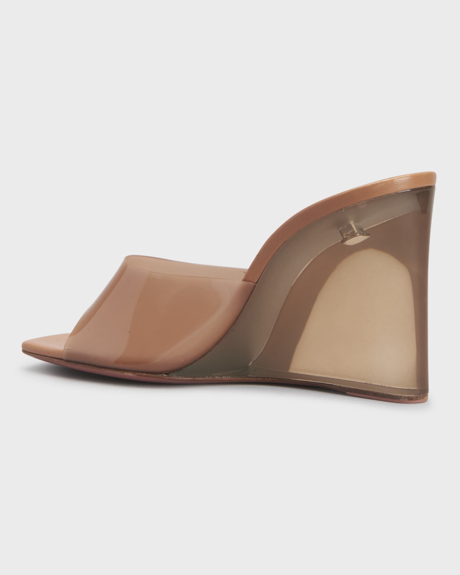 Amina Muaddi Lupita Glass-Wedge Slide Sandals | Neiman Marcus
