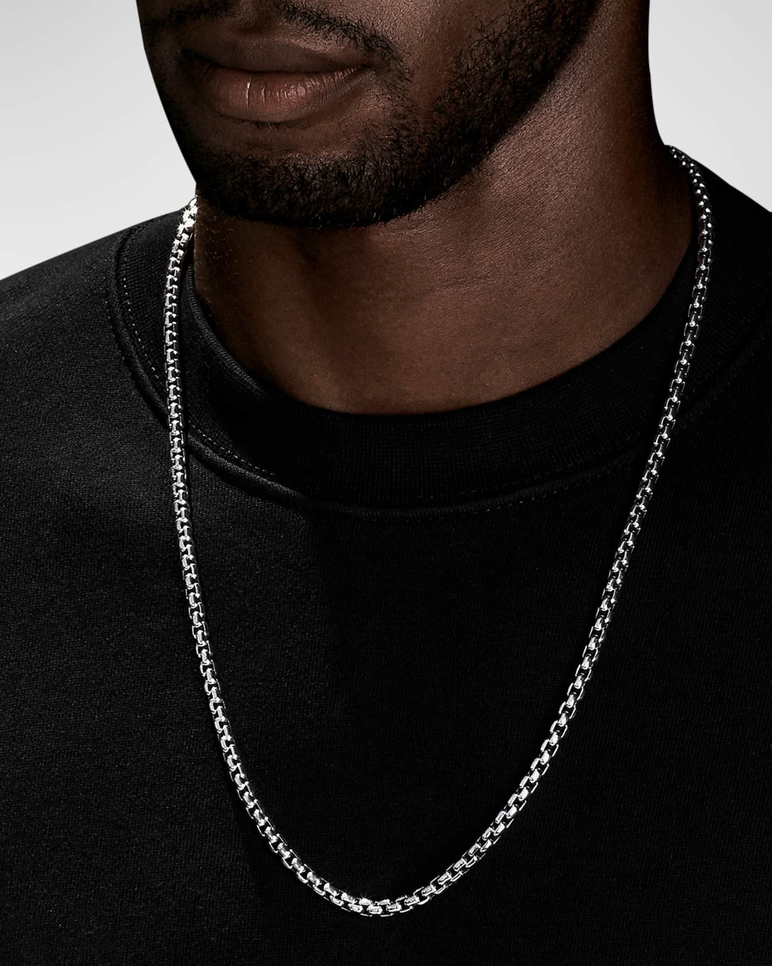 Men's Box Chain Necklace in Silver, 4.8mm 1