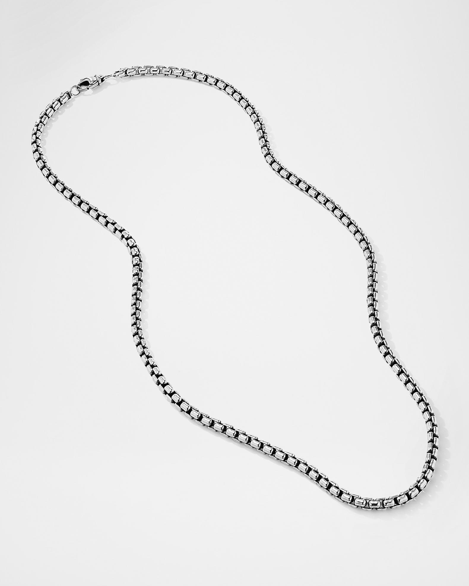 Men's Box Chain Necklace in Silver | Neiman Marcus