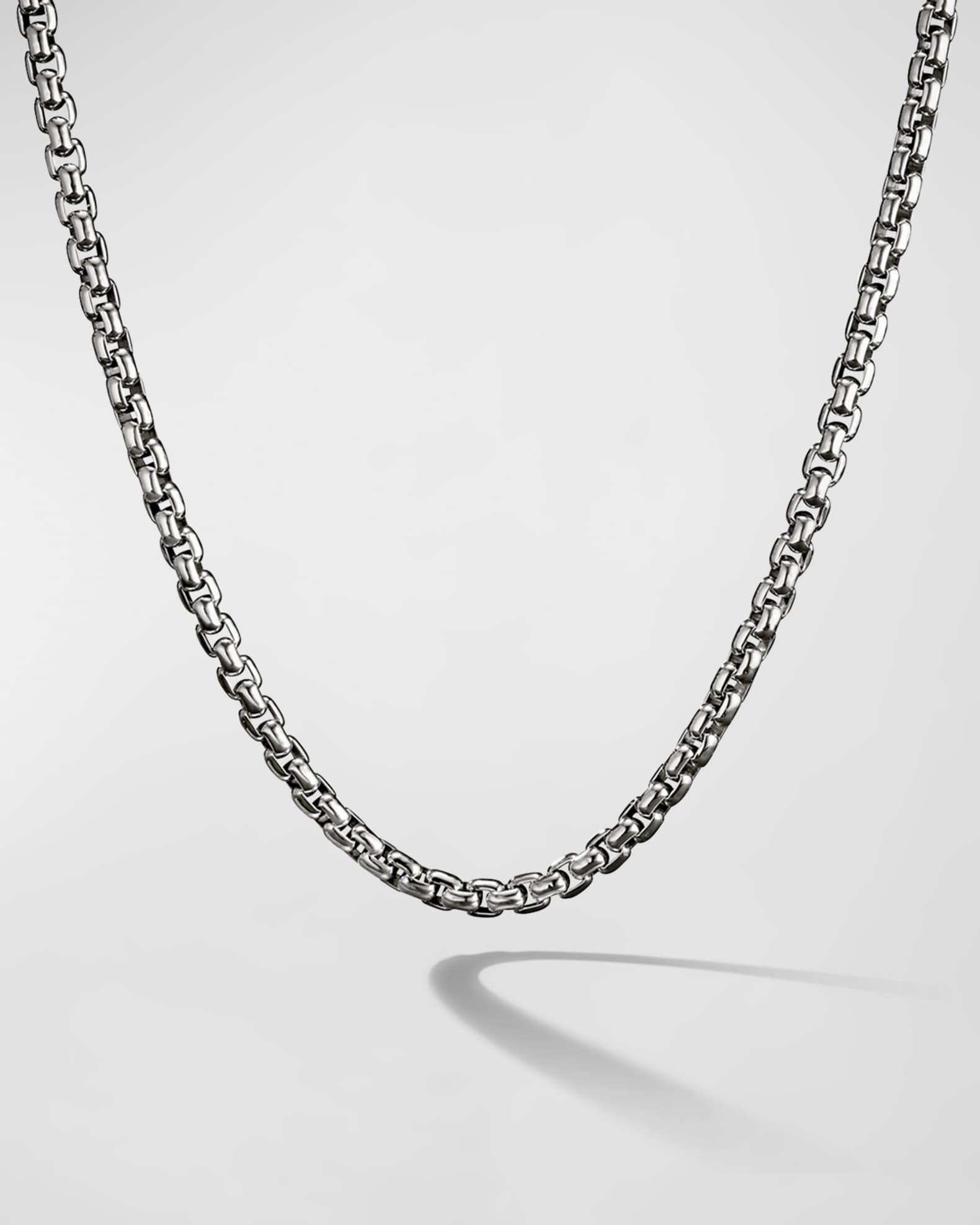 Men's Box Chain Necklace in Silver, 4.8mm 0