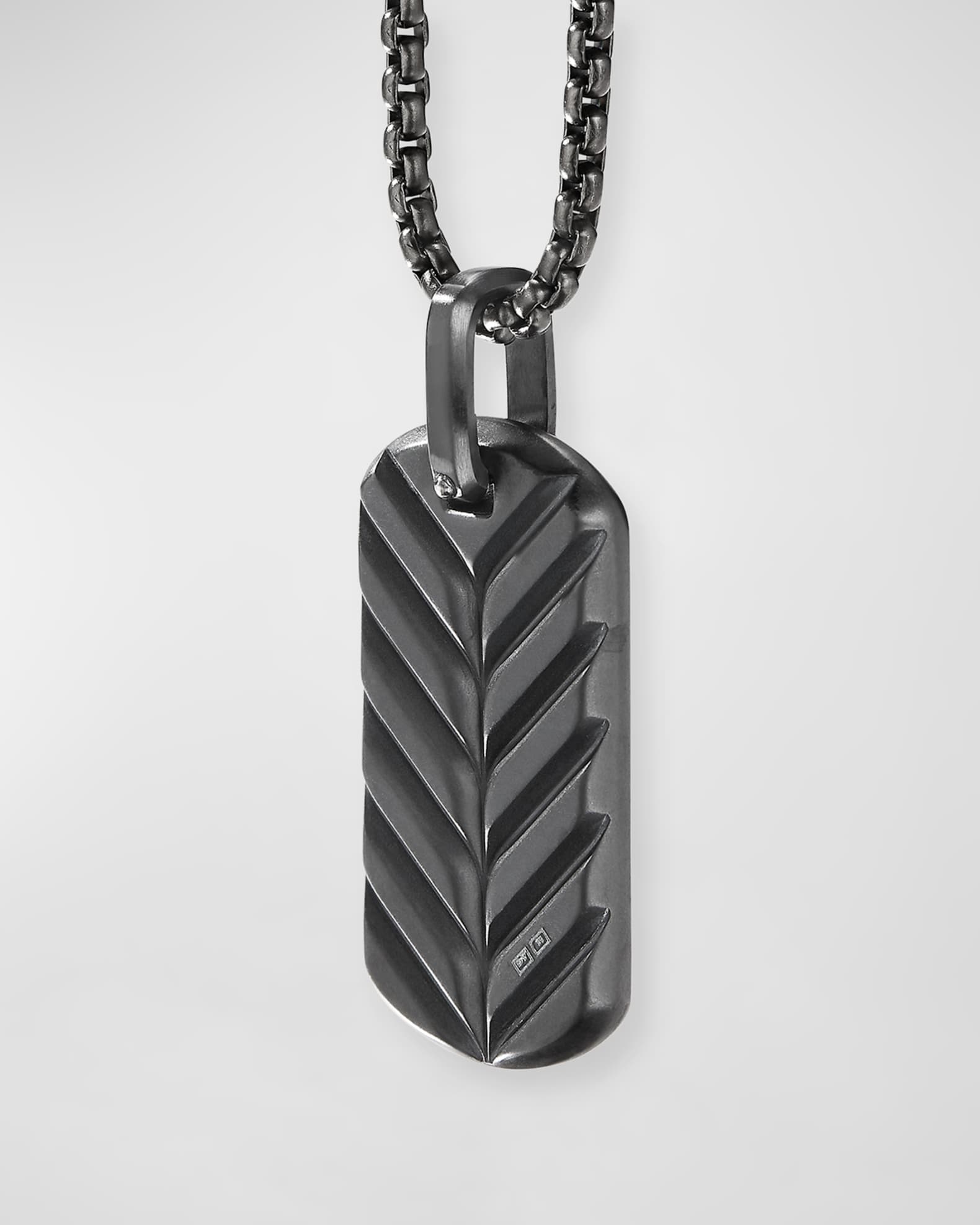 Men's Streamline Tag Pendant in Titanium, 35mm 1