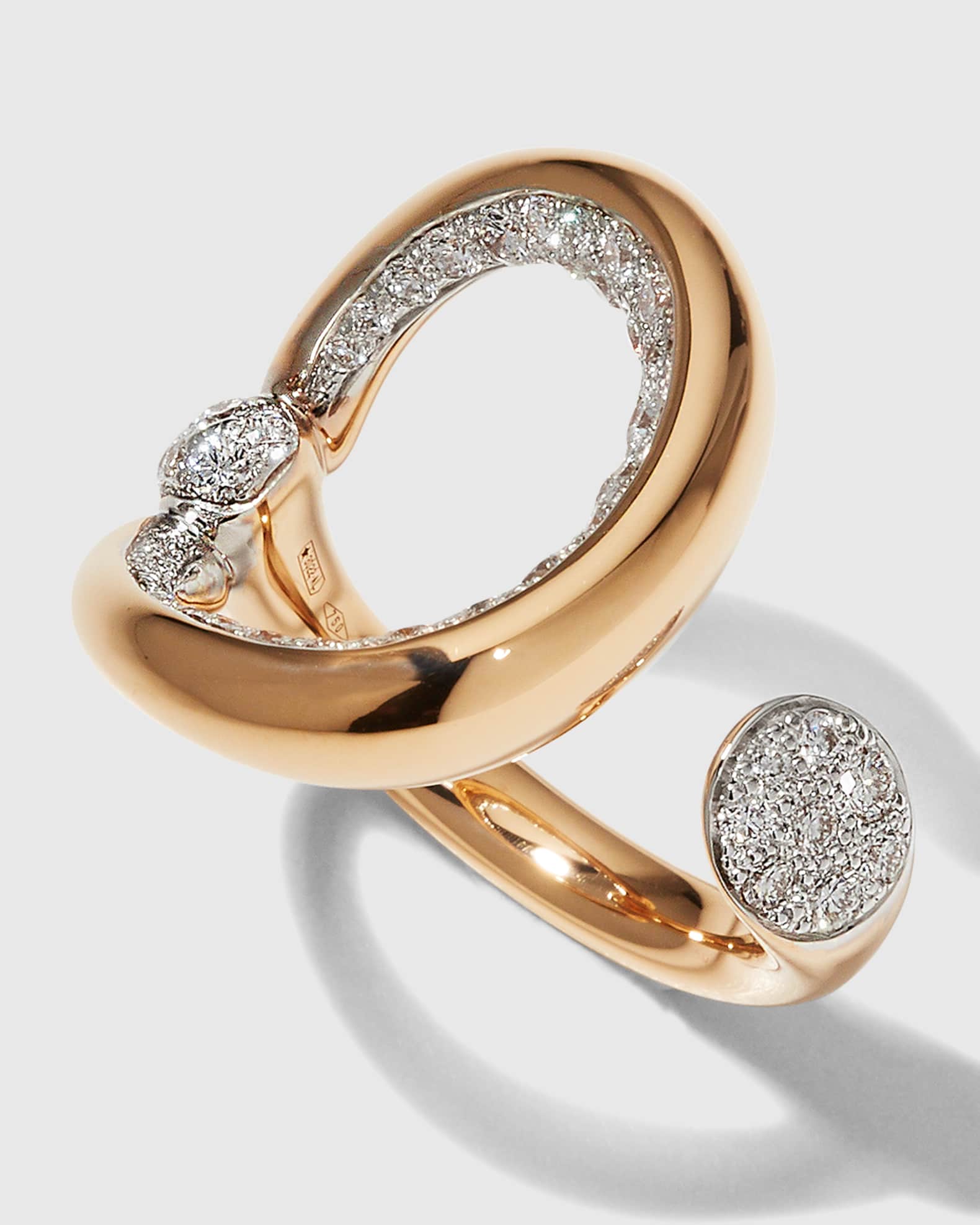 Pomellato Fantina 18K Rose Gold Diamond Ring, EU 54 / US 6.75 Neiman