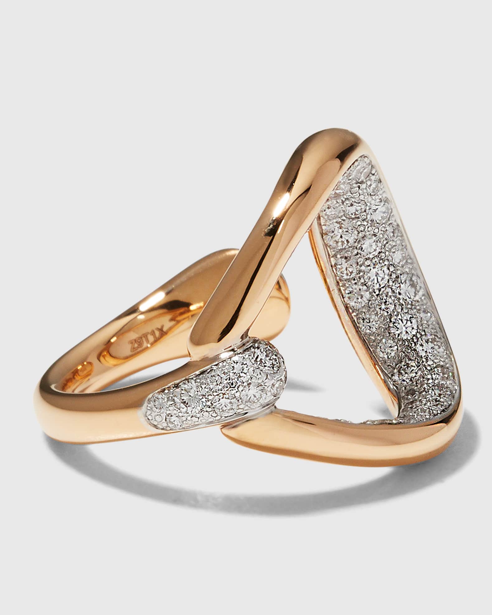 Pomellato Fantina 18K Rose Gold Diamond Ring, EU 54 / US 6.75 Neiman