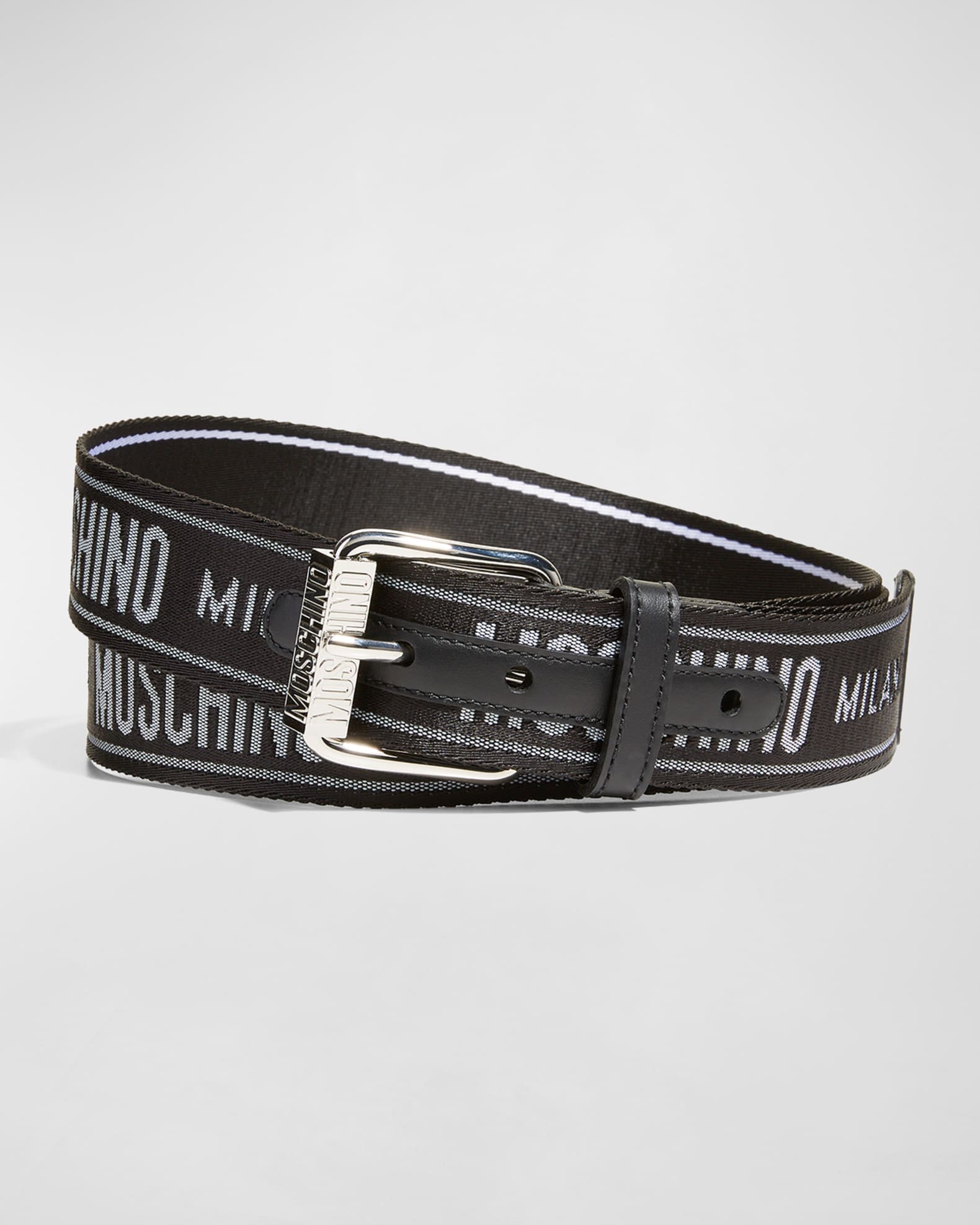 Moschino Men's Logo Webbing Belt | Neiman Marcus