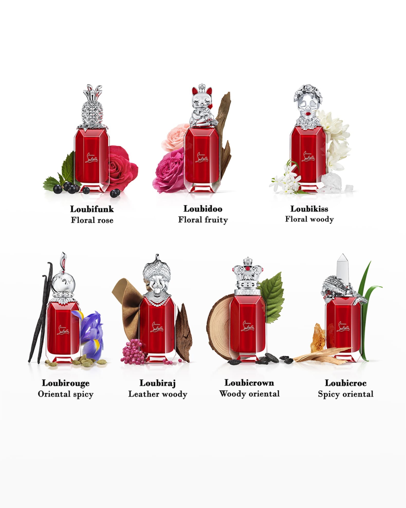 Louboutin's Loubiworld fragrance caps: designed as “works of art”