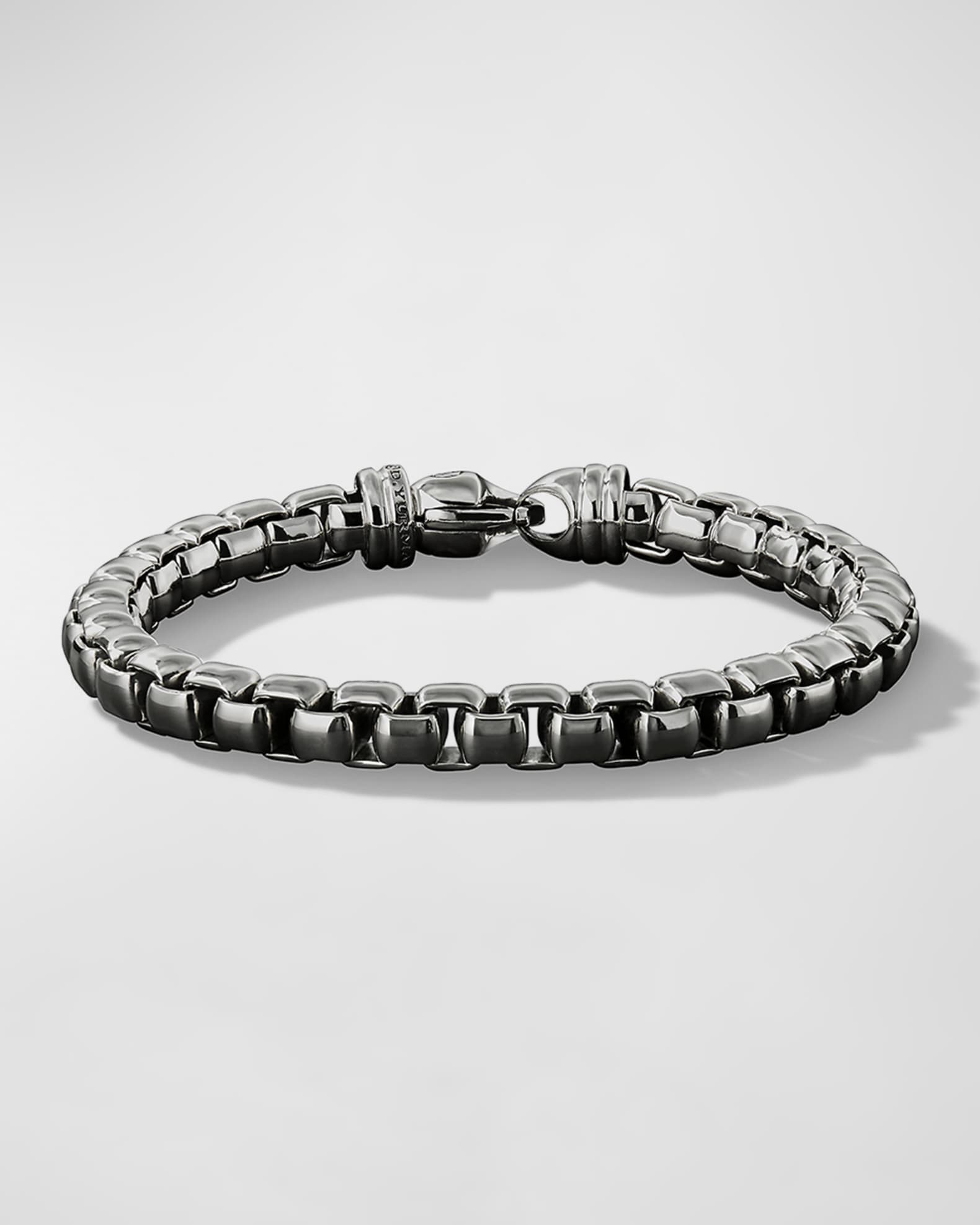 Men s Box Chain Bracelet in Silver