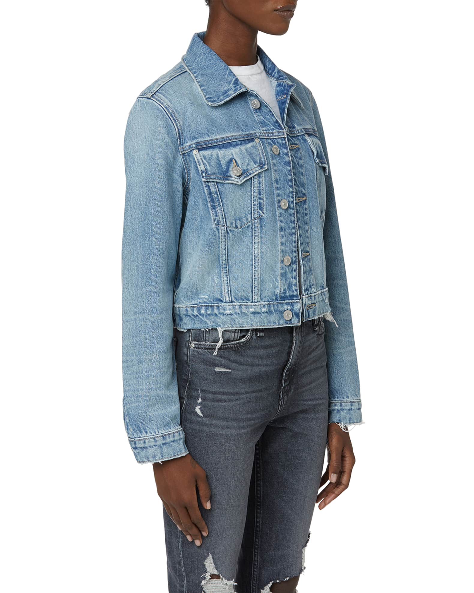 Cropped Denim Trucker Jacket
