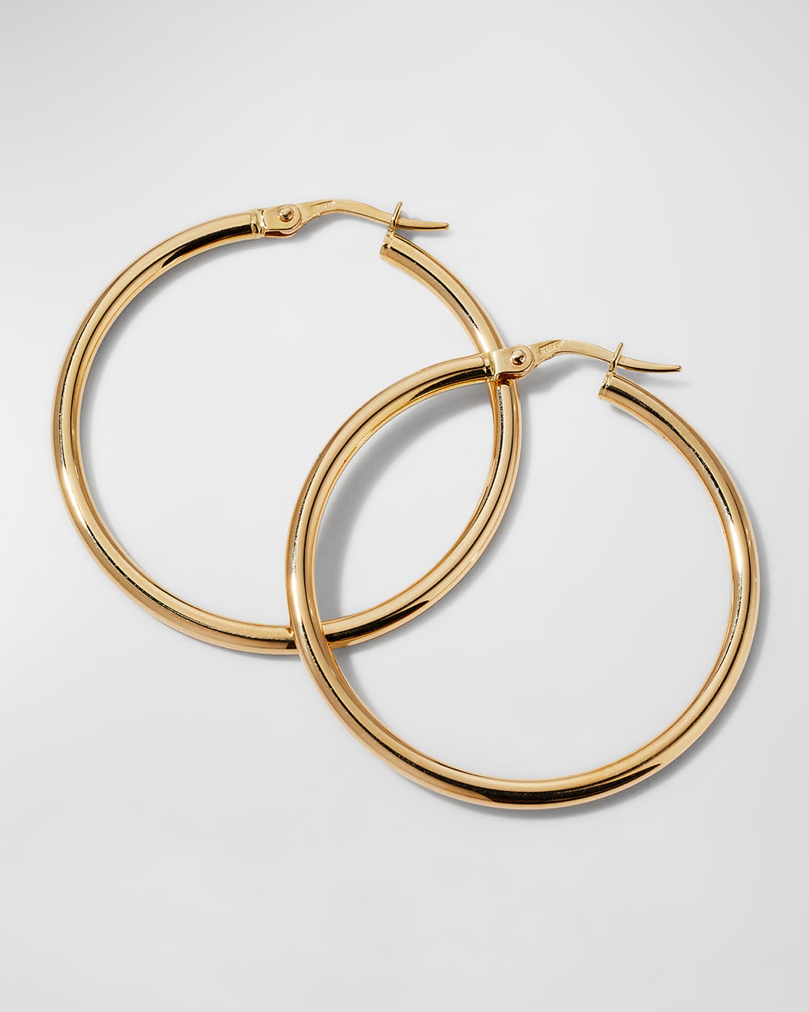 Roberto Coin Round Hoop Earrings, 35mm | Neiman Marcus