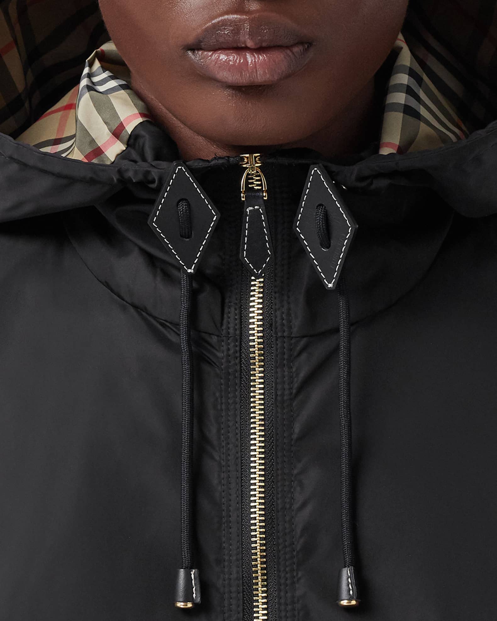 Burberry Nylon Lightweight Hooded Jacket | Neiman Marcus