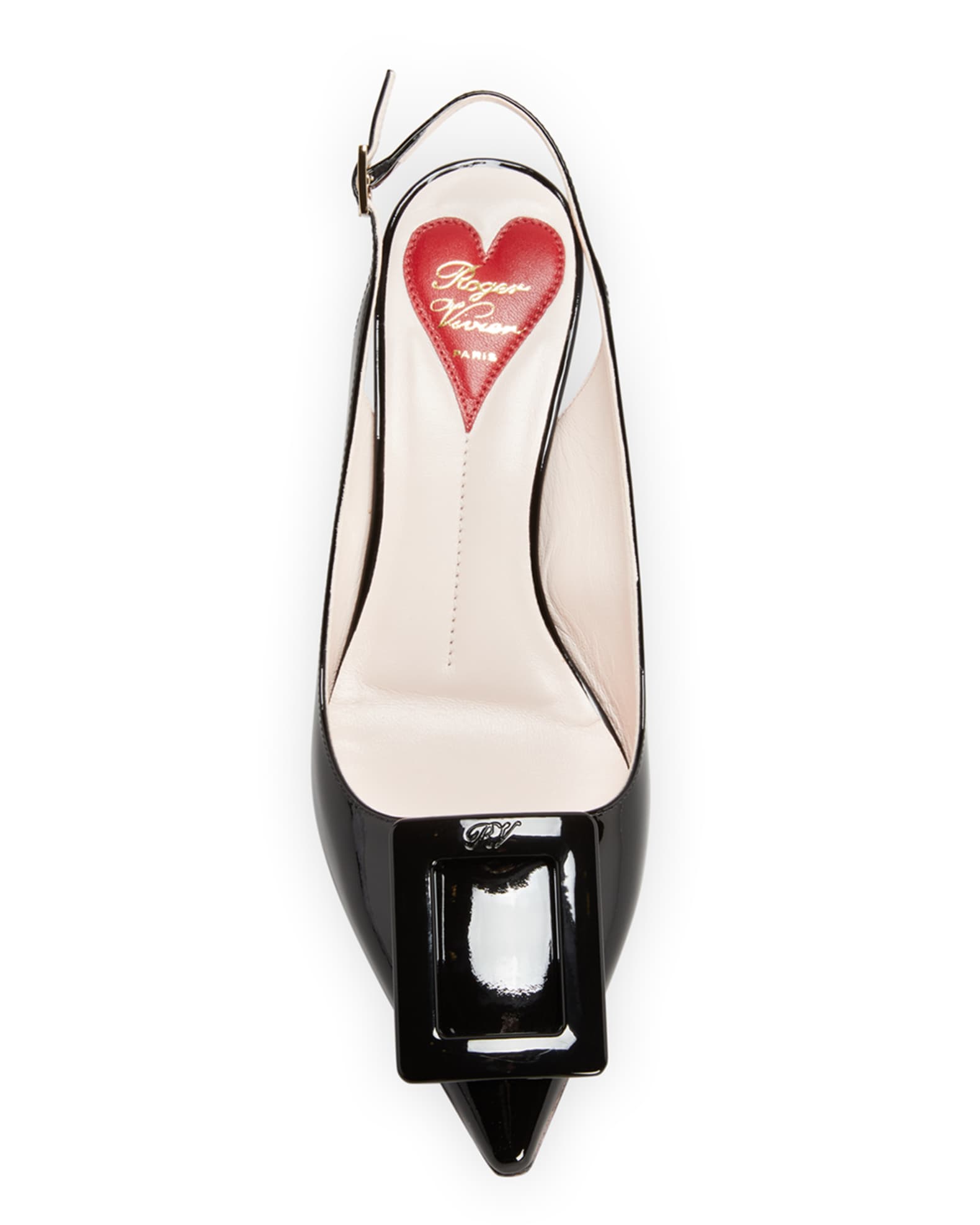 パンプス ROGER VIVIER MINI BUCKLE SLINGBACK PUMPS Roger Vivier Mixed Leather Mini Buckle Slingback Pumps