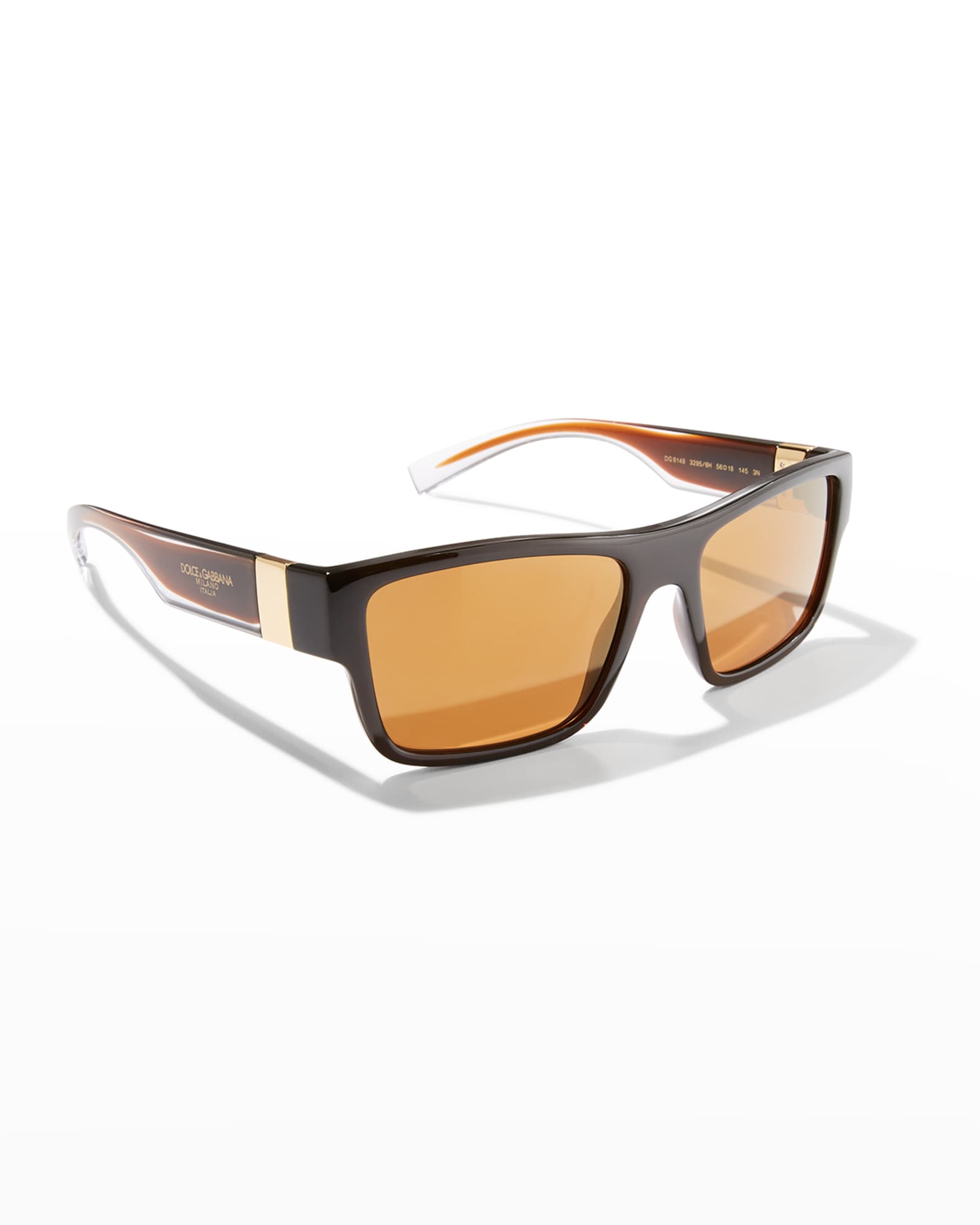 Dolce&Gabbana Men's Rectangle Logo Sunglasses Neiman Marcus