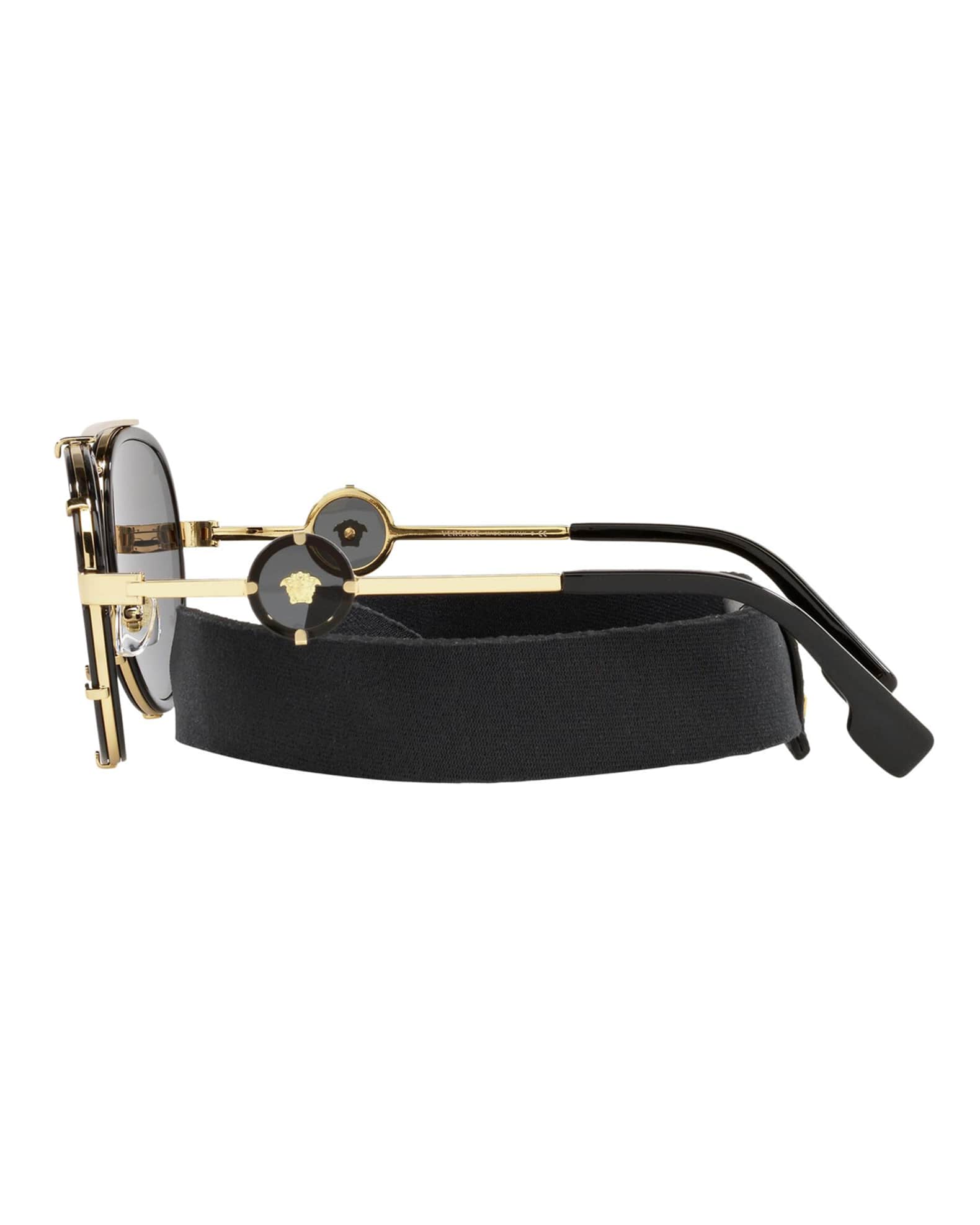 Aviator Medusa Sunglasses Gunmetal - Versace
