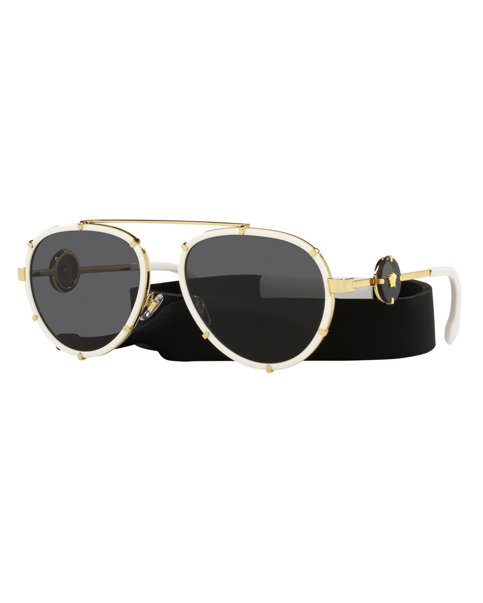 Versace Medusa Metal Aviator Sunglasses Neiman Marcus