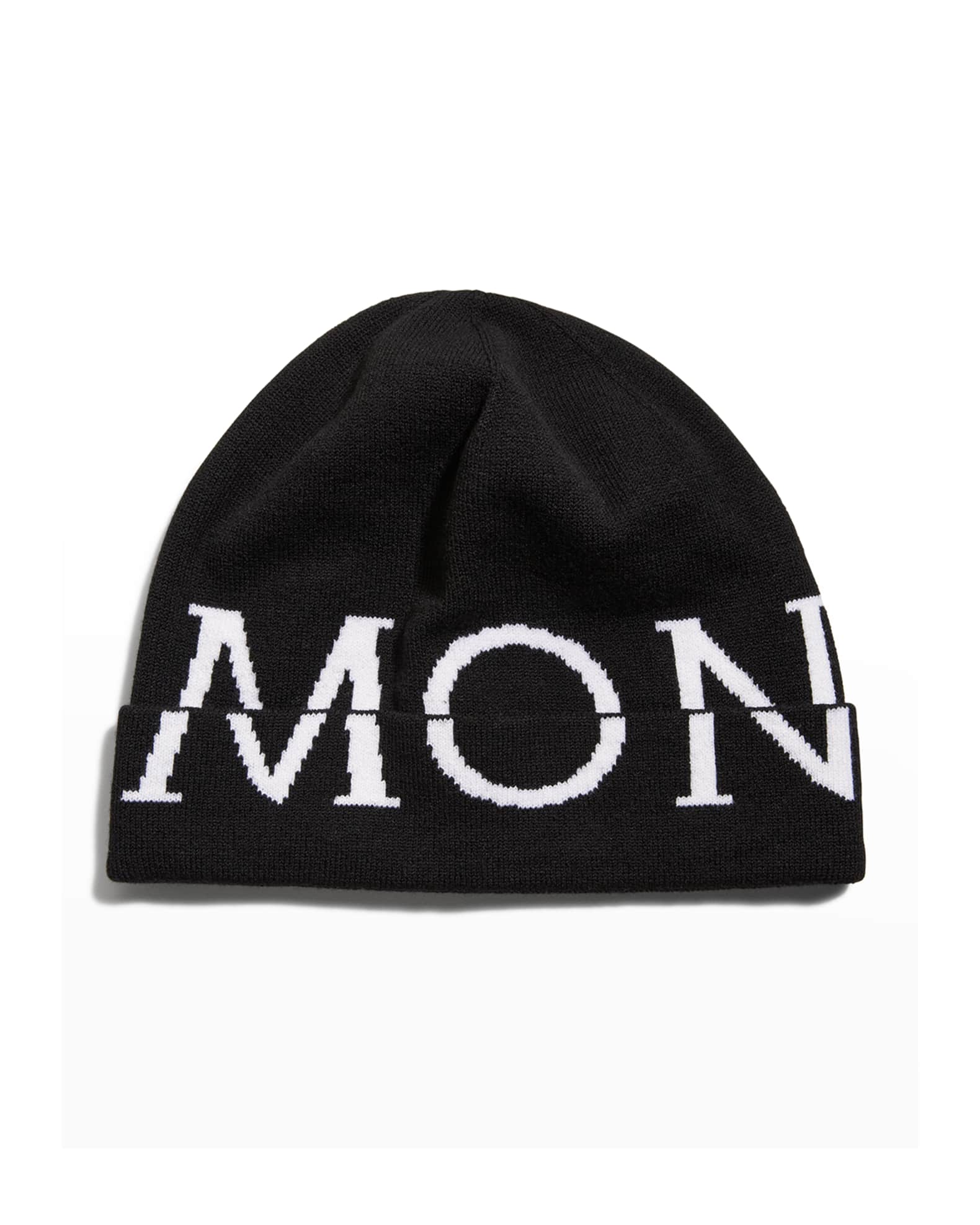 Moncler Logo Knit Beanie Hat | Neiman Marcus