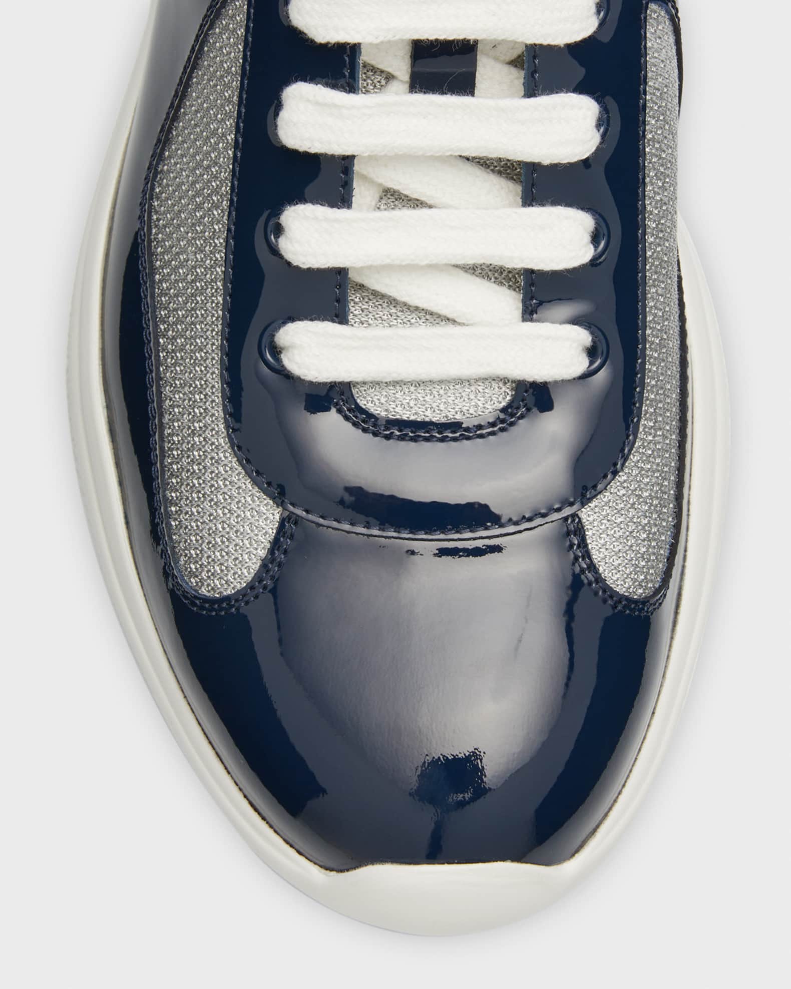 Prada Men's America's Cup Patent Leather High-Top Sneakers