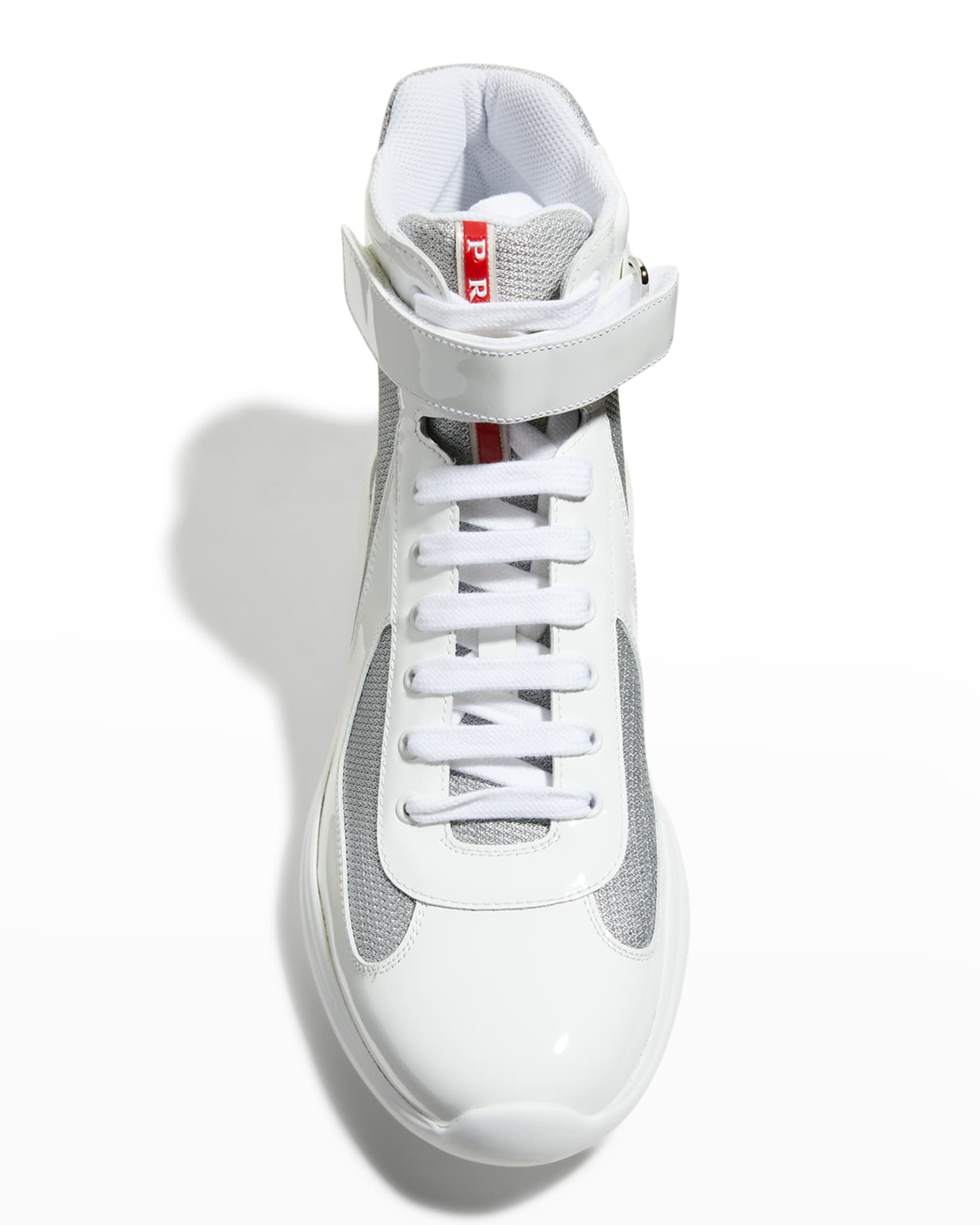 Prada Men's America's Cup Patent Leather High-Top Sneakers