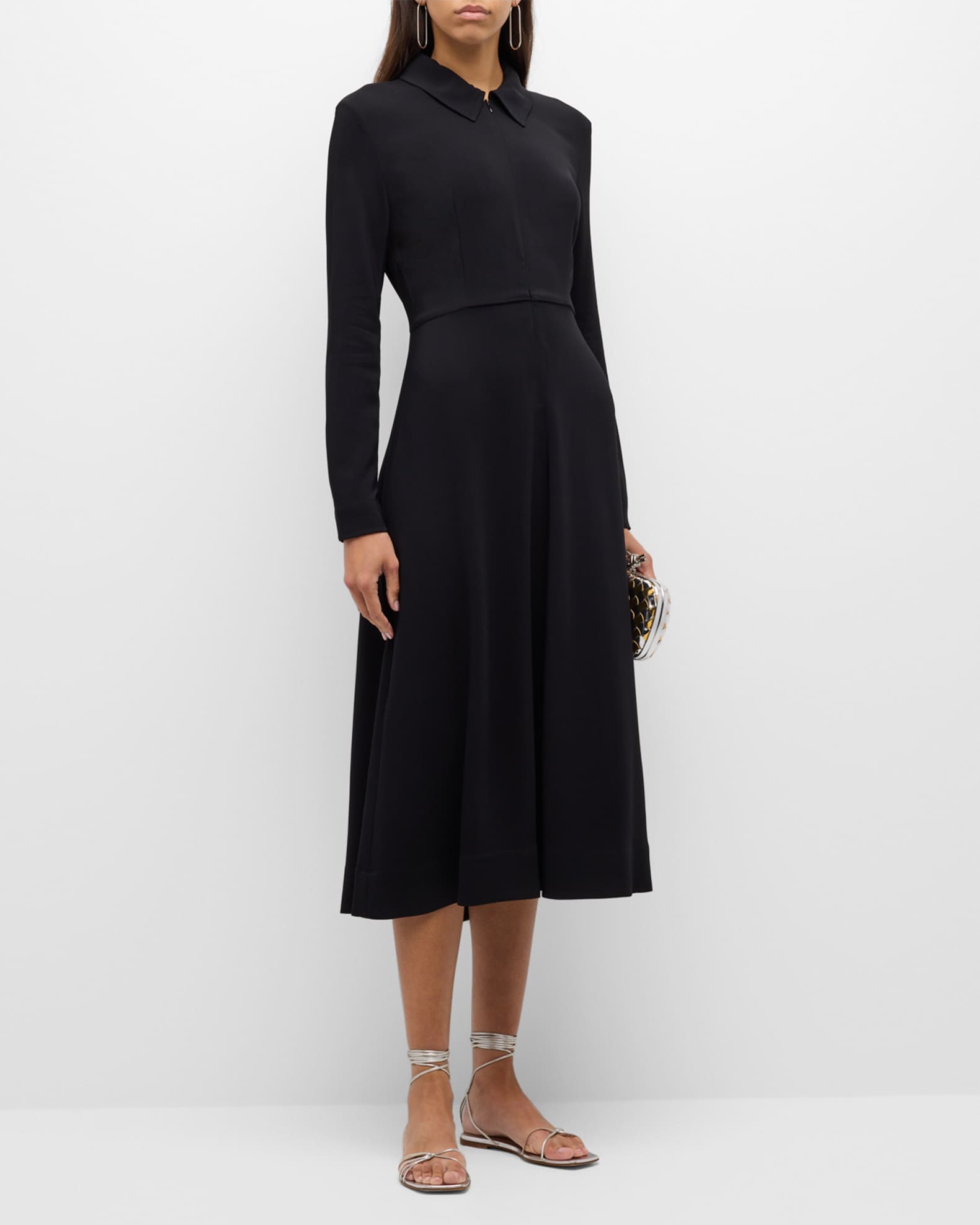 Long-Sleeve Midi Shirtdress 1