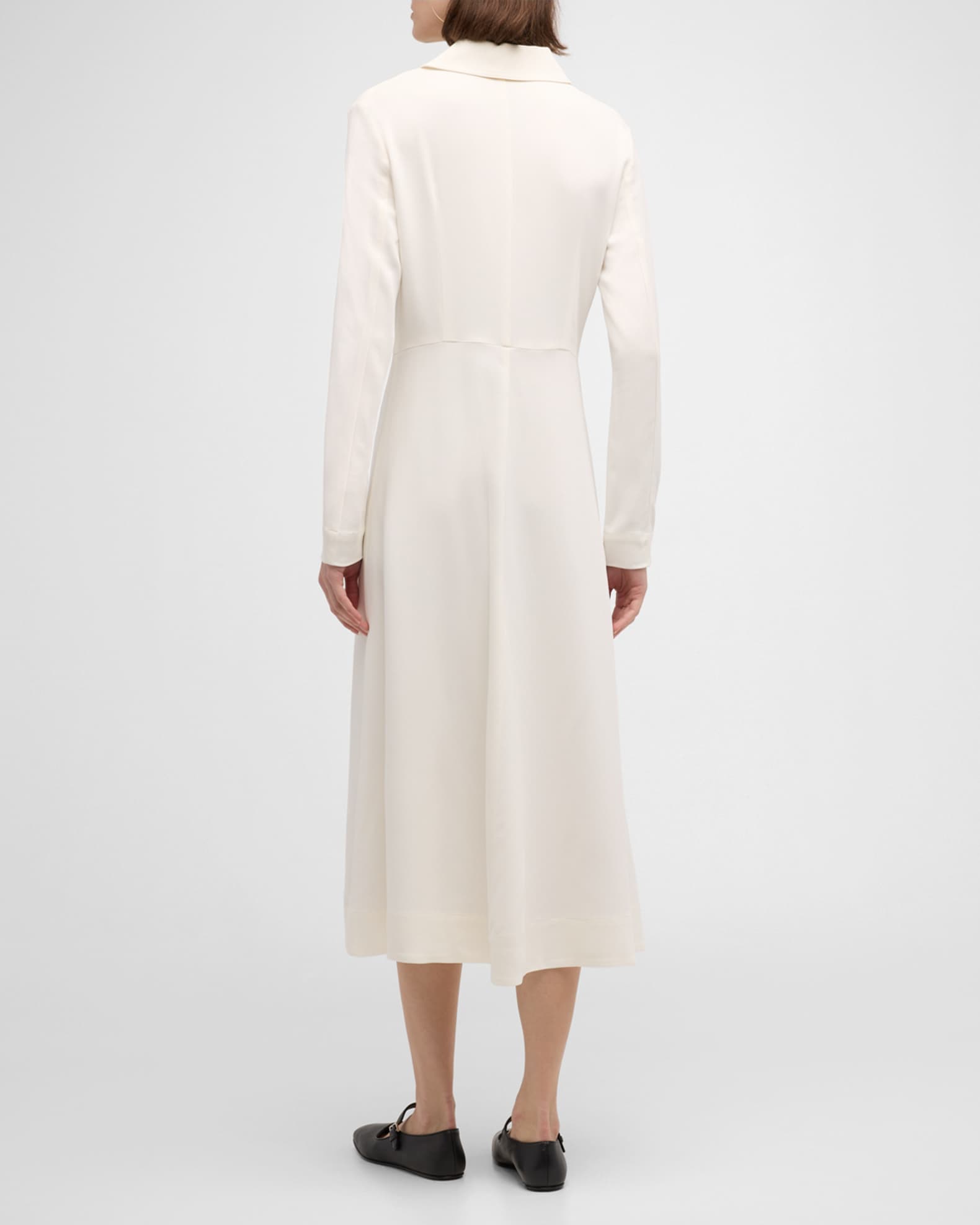 Co Long-Sleeve Midi Shirtdress | Neiman Marcus