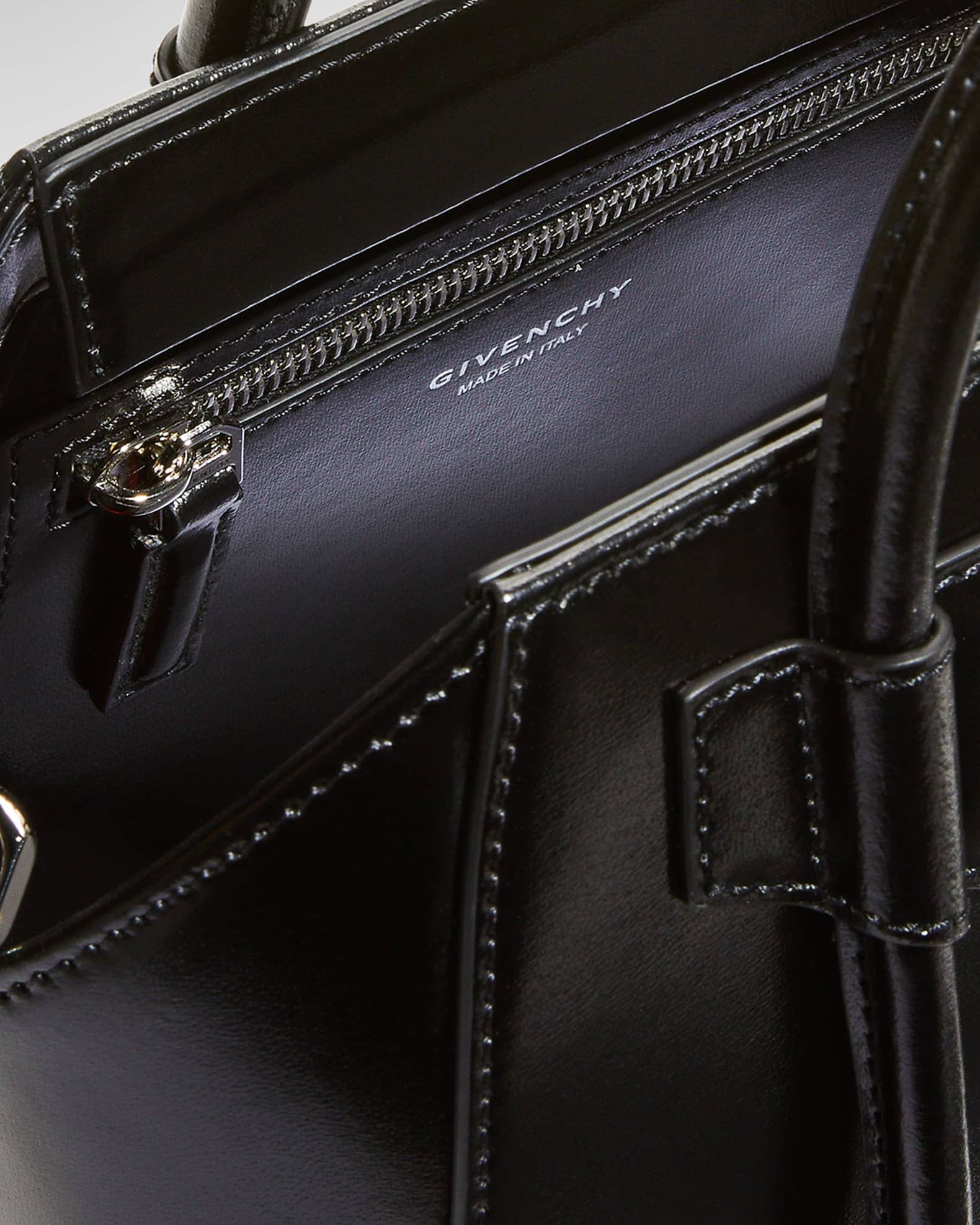 Givenchy Antigona Lock Mini Top Handle Bag in Box Leather | Neiman Marcus