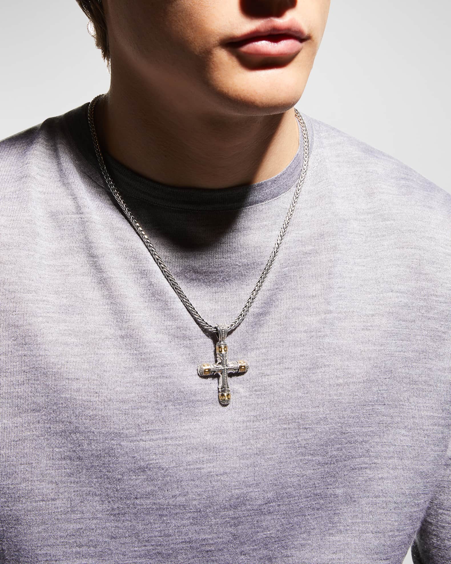 Men's Phidias Sterling Silver and Bronze Cross Pendant 1