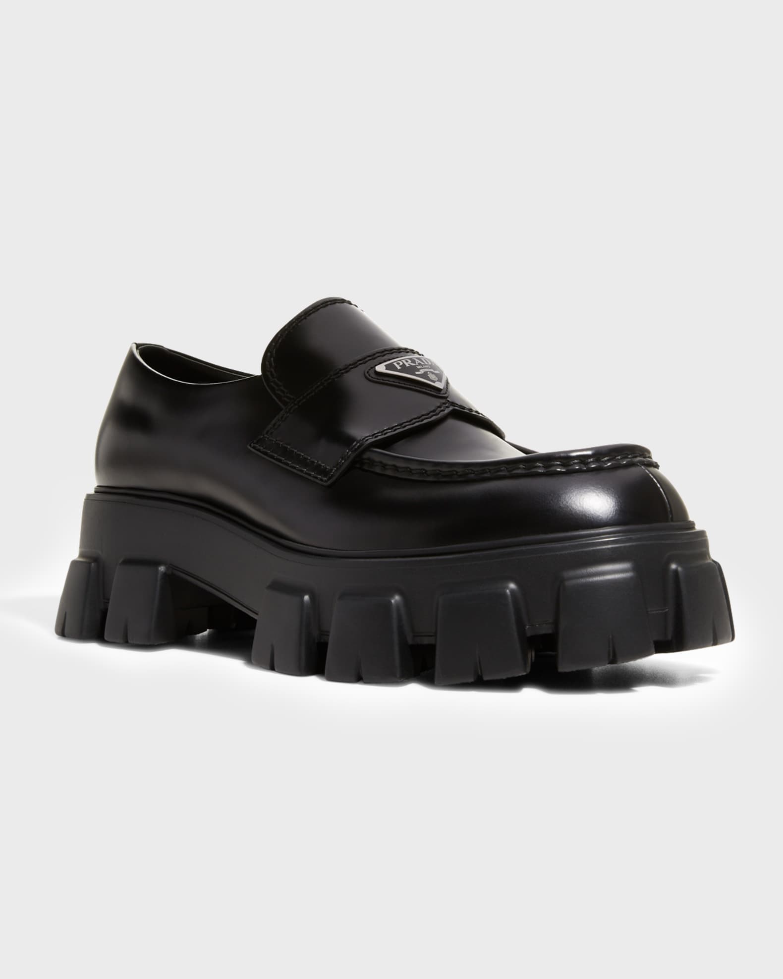 Men's Monolith Lug-Sole Brushed Leather Loafers 1