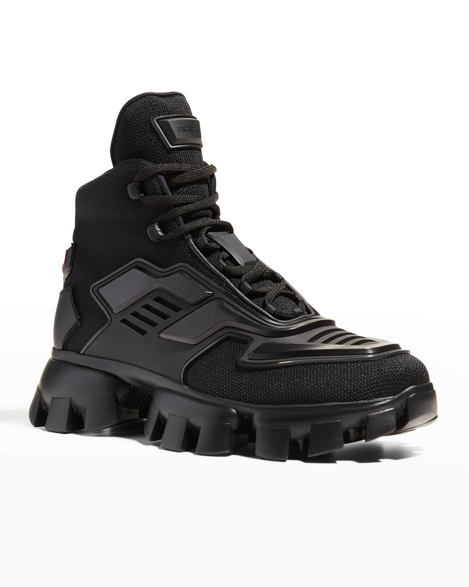 Prada Men's Cloudbust Thunder Lug-Sole High-Top Sneakers | Neiman Marcus