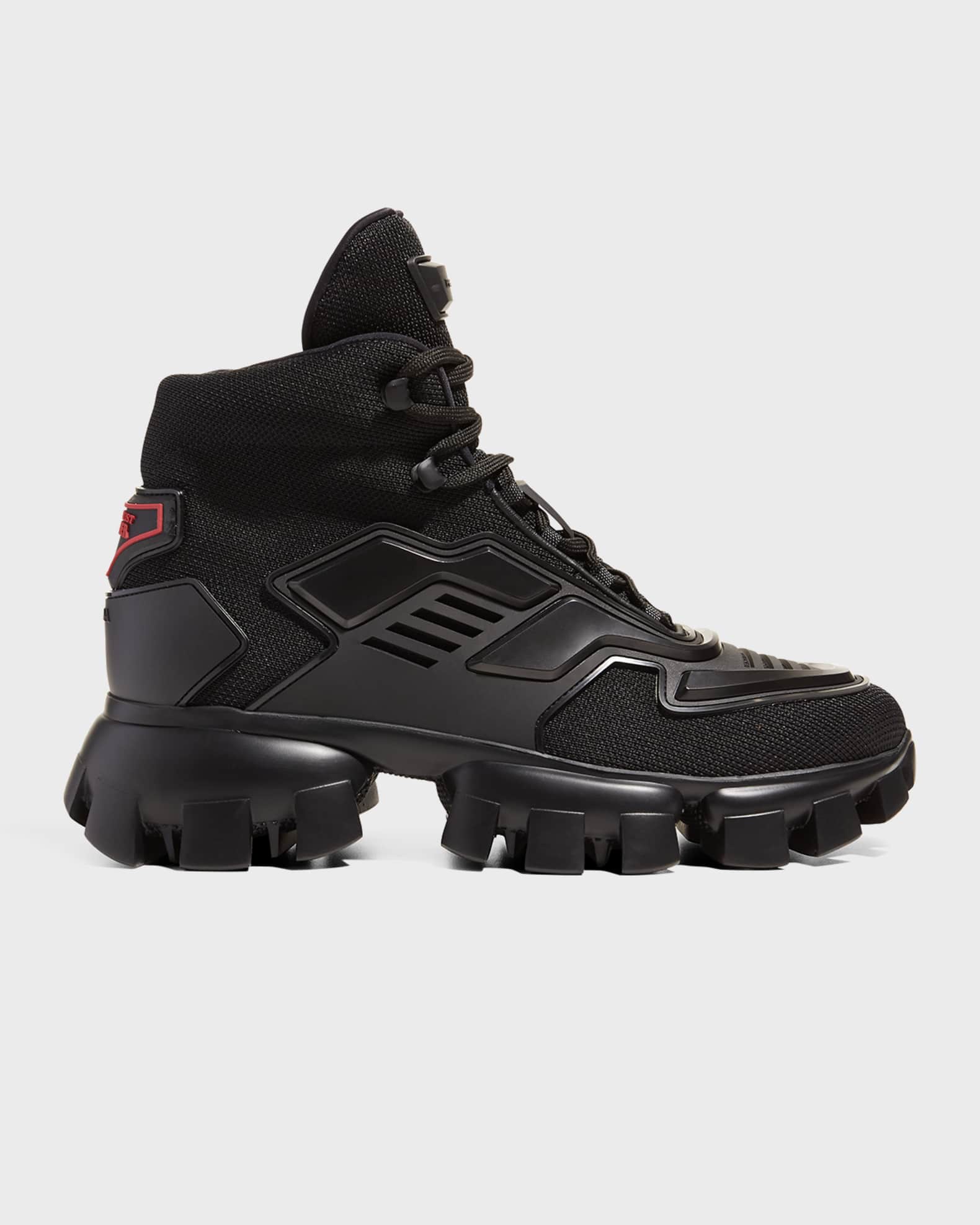 Prada Black LV Faux Leather Men's Boot Shoes