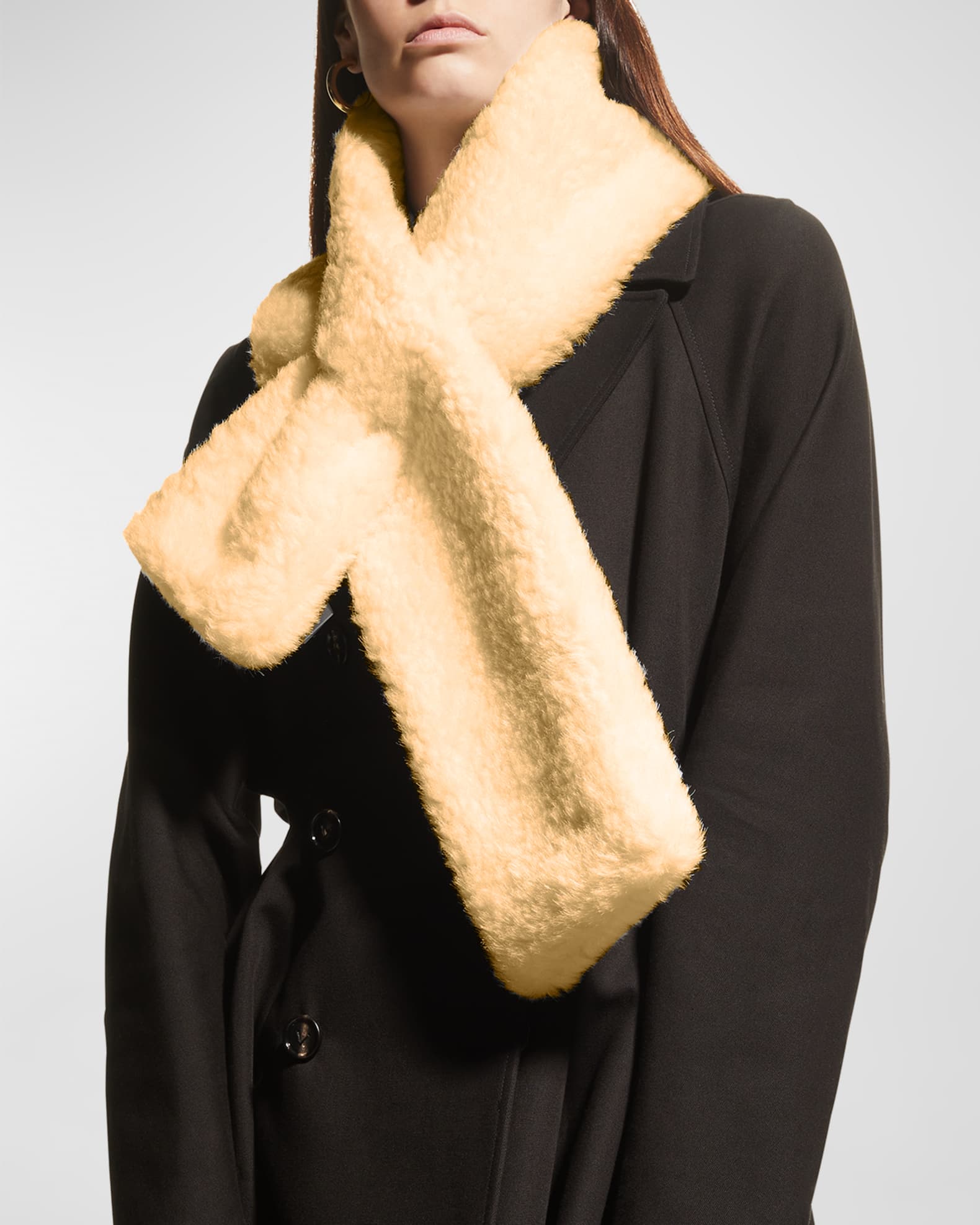 Bottega Veneta Teddy Shearling Pull-Through Scarf | Neiman Marcus