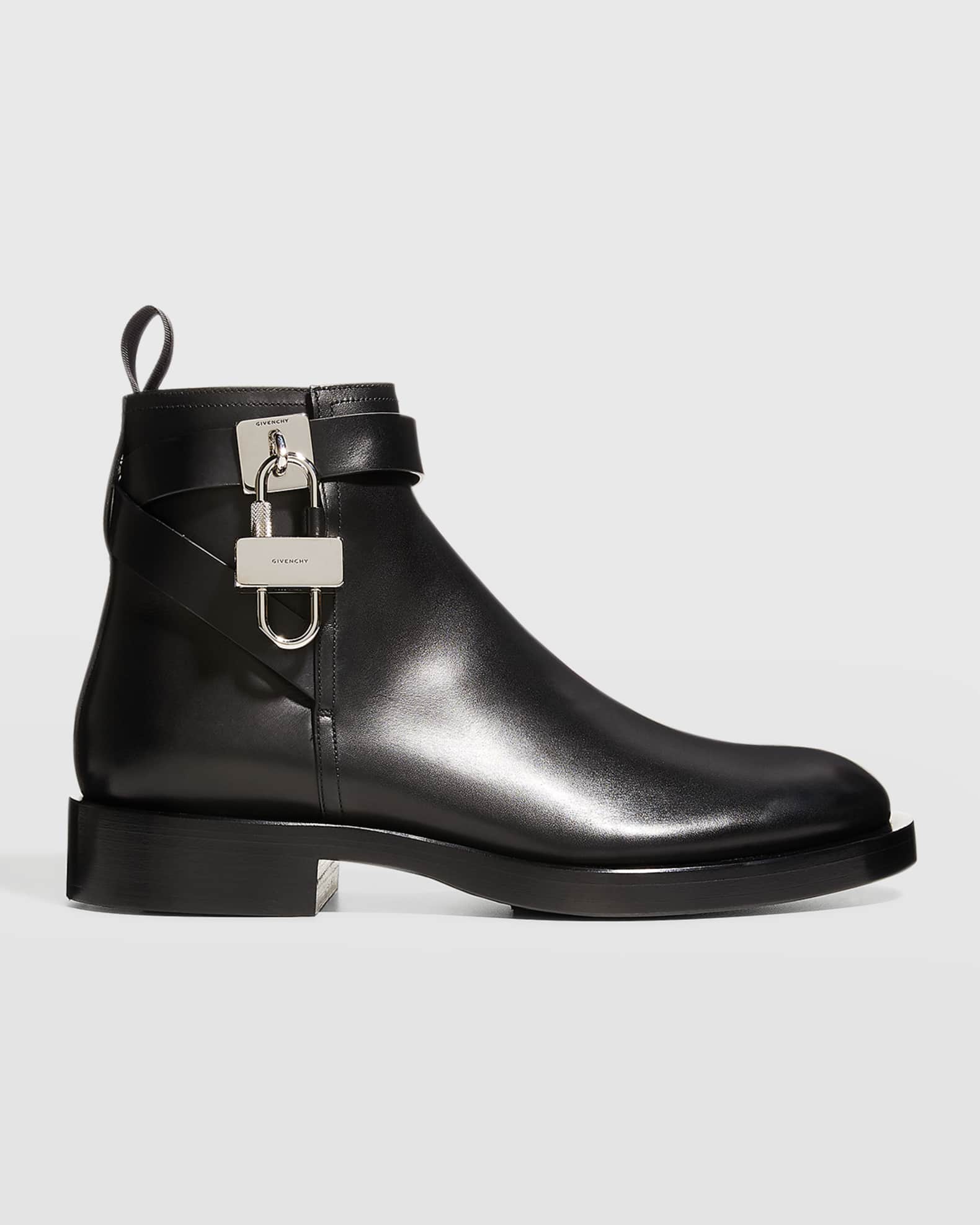 Givenchy Men's Padlock Leather Ankle Boots