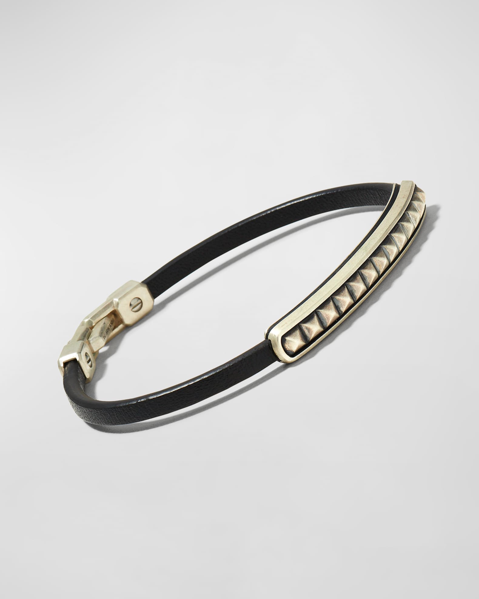 David Yurman Men's Pyramid Leather ID Bracelet Neiman Marcus