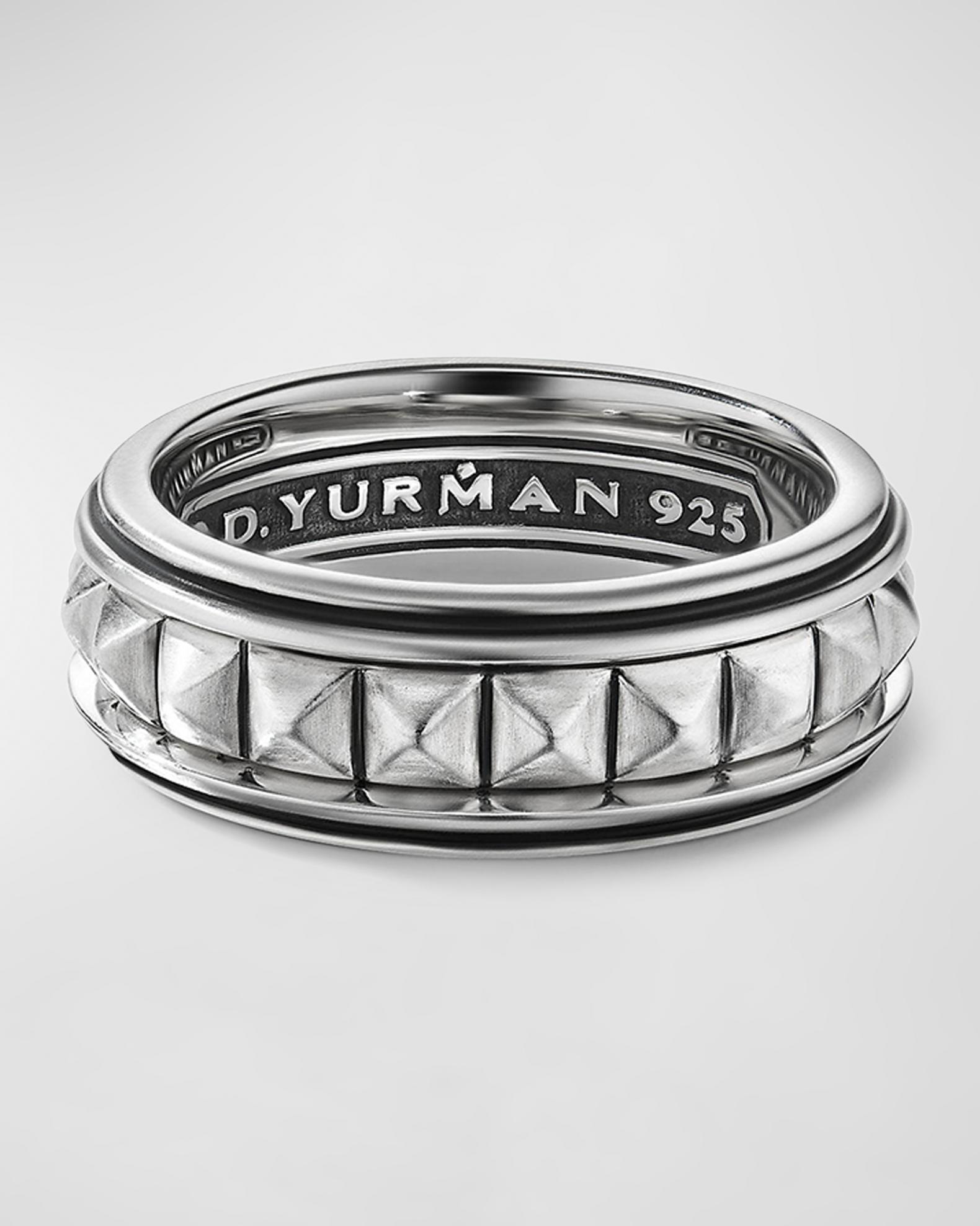 David Yurman Men's 8mm Pyramid Band Ring | Neiman Marcus
