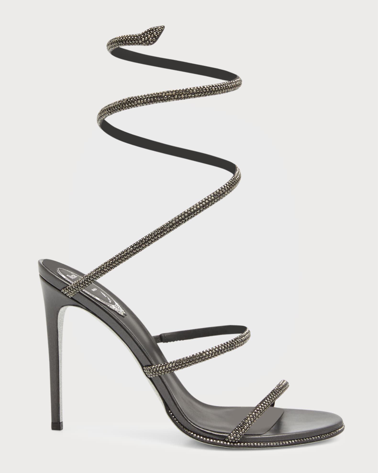 Rene Caovilla Cleo Snake Strass Stiletto Sandals | Neiman Marcus