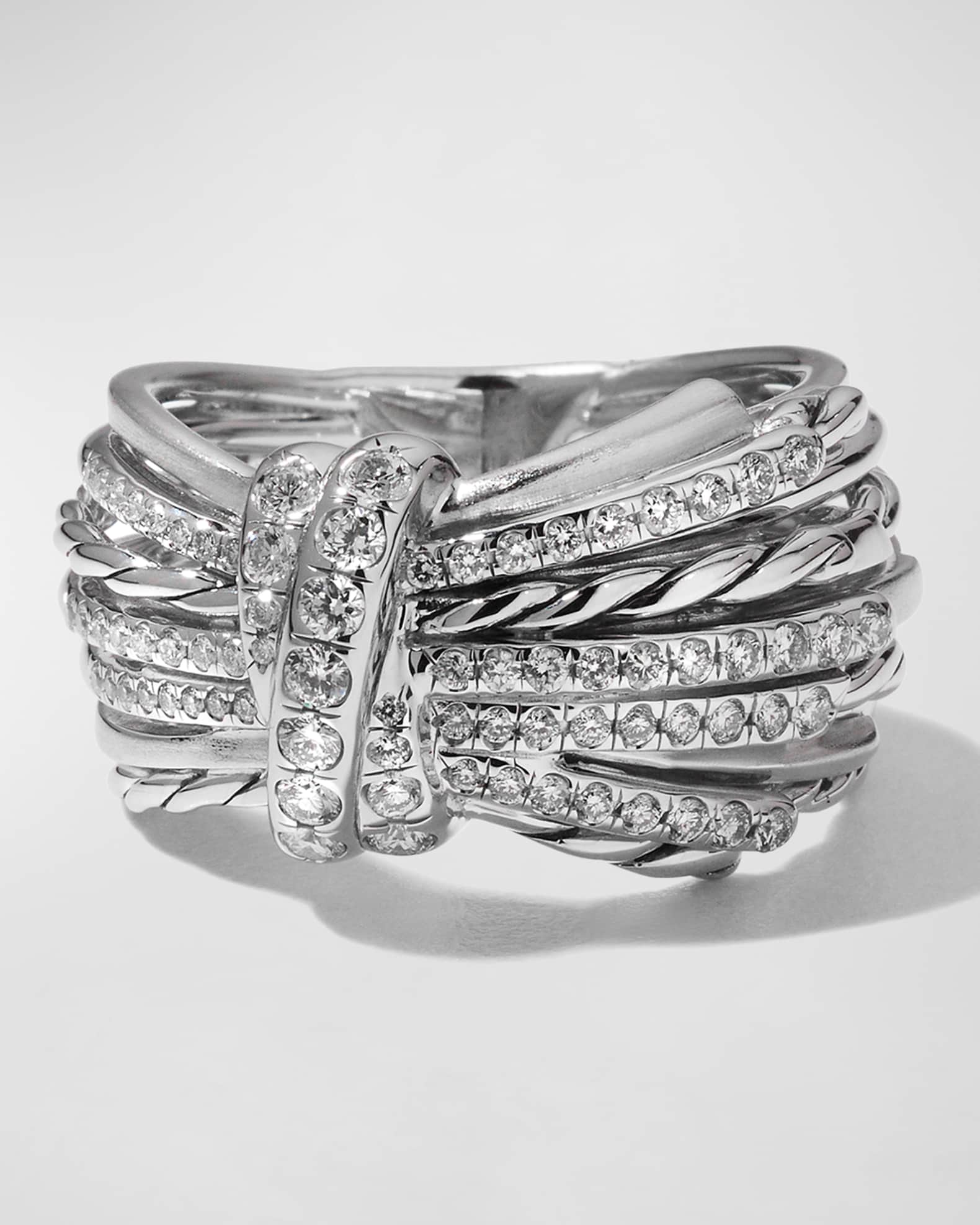 David Yurman 15mm Angelika Ring with Diamonds and Sterling Silver ...