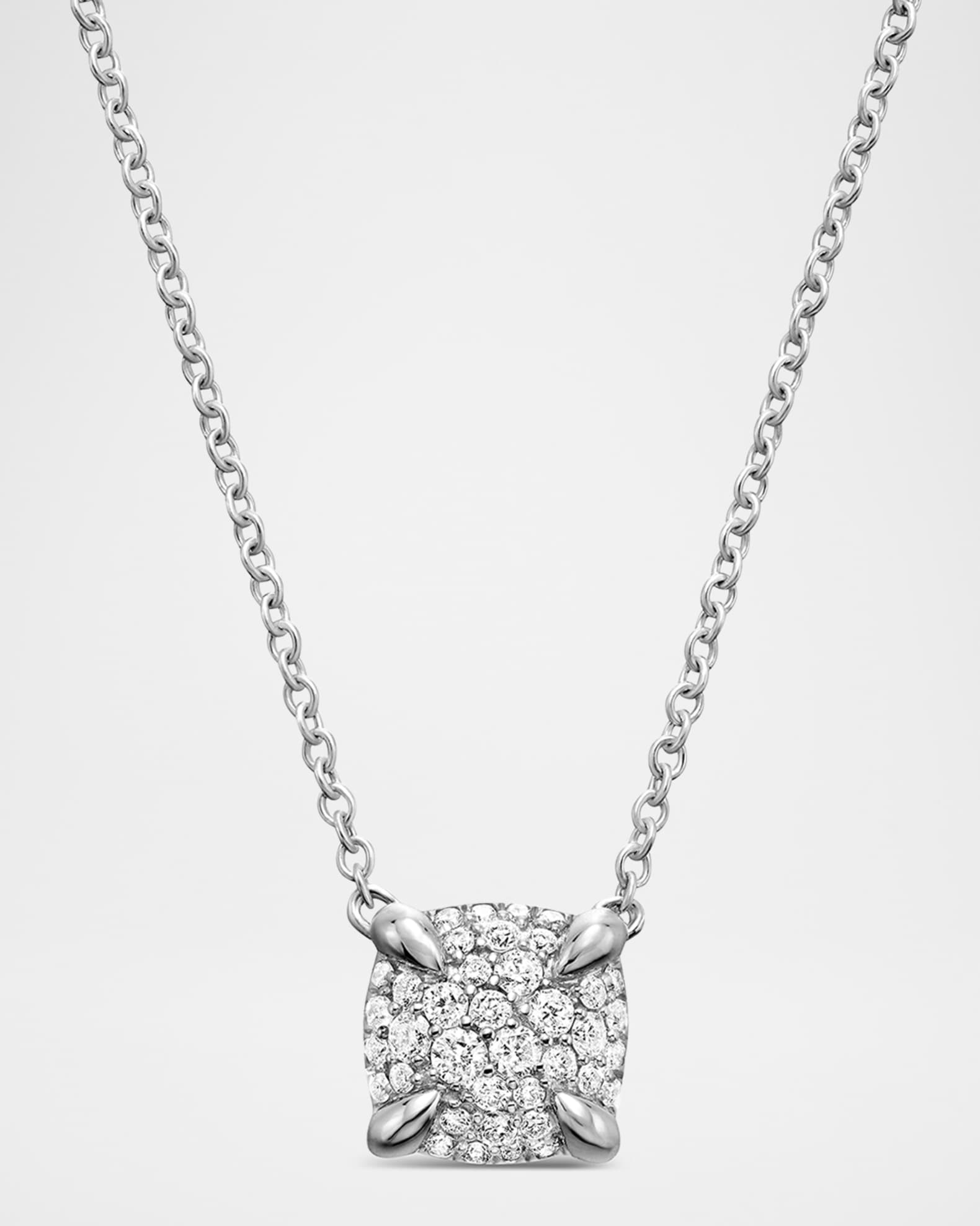 Chatelaine Full Pave Pendant Necklace in Silver 0