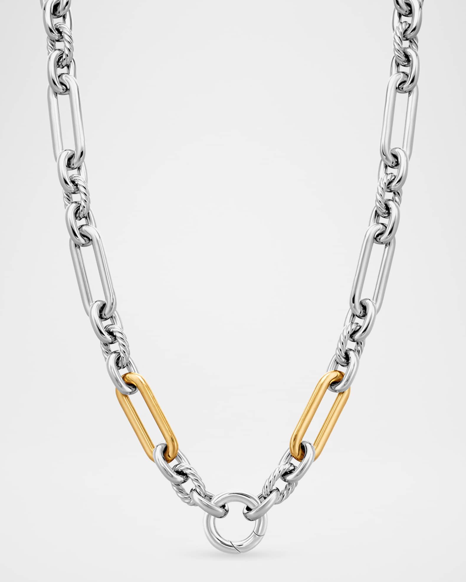 9.8mm Lexington Chain Necklace in Silver and Gold, 18"L 0