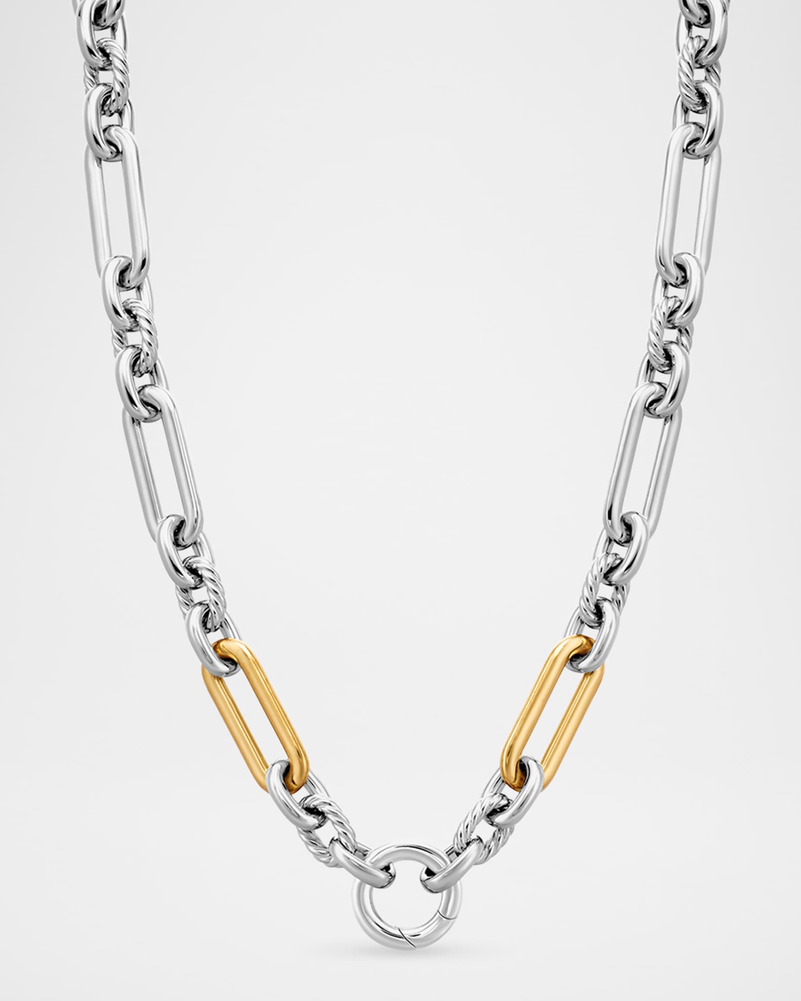 9.8mm Lexington Chain Necklace in Silver and Gold, 20"L 0