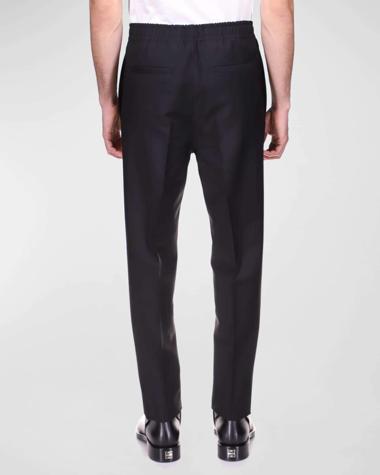 Givenchy Men's Solid Tapered Wool Trousers | Neiman Marcus