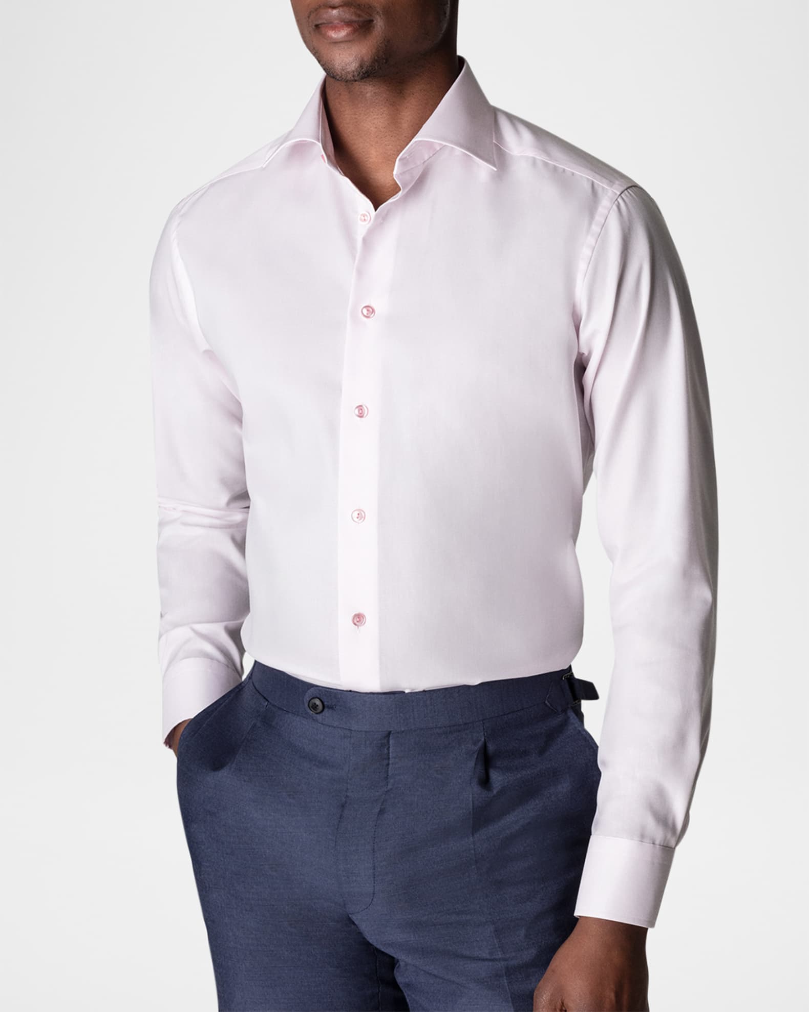 Men's Textured Solid Slim-Fit Dress Shirt 1